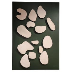 Unique Elegant Free Form Floaty Ivory Ceramic Light Wall by Elsa Foulon