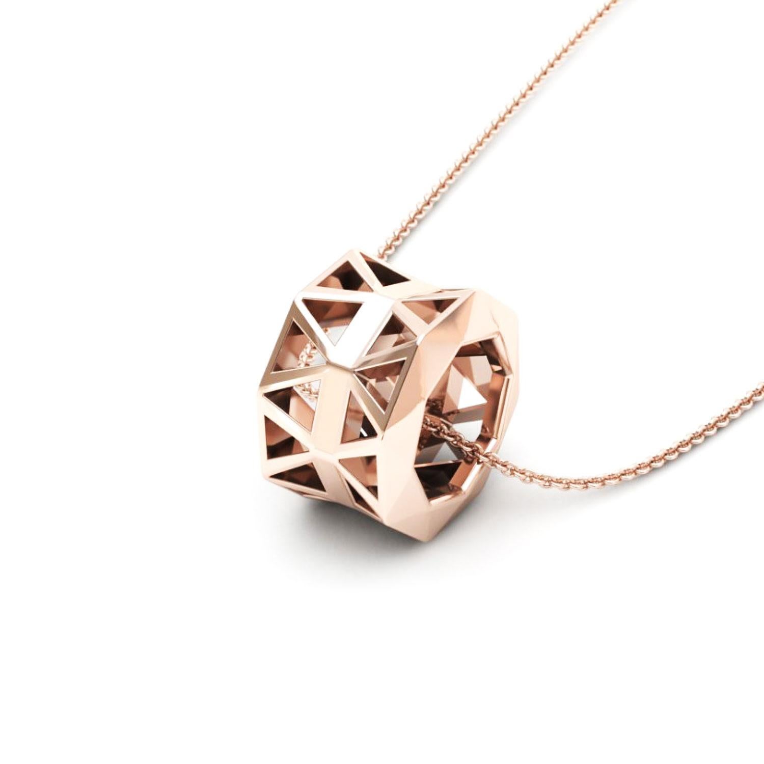 Moderno Ciondolo unico ed elegante in oro rosa 18 carati per Lei per Lui in vendita