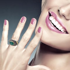 Center Stone Emerald Ring With Diamonds Made In 14k Yellow Gold