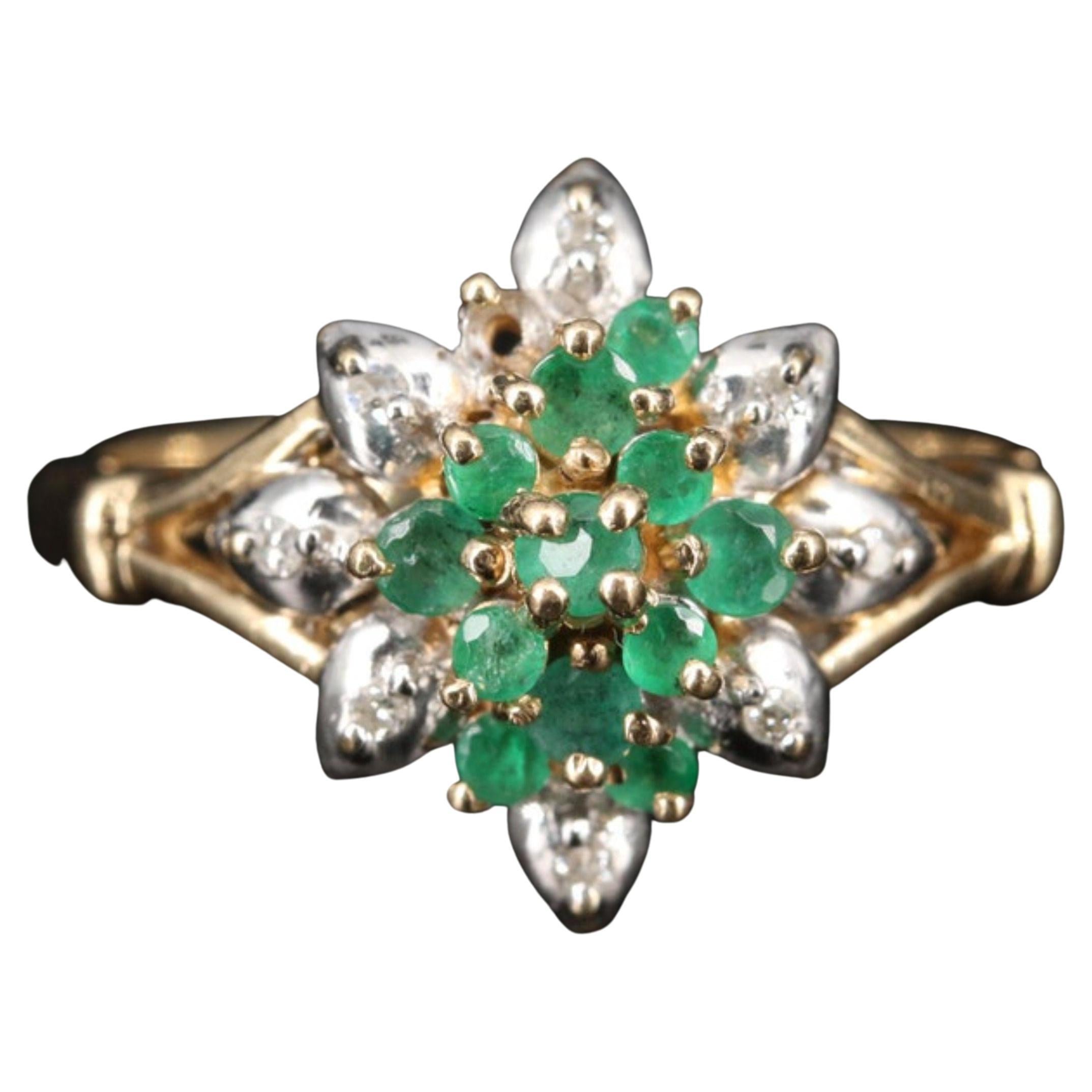 Antique Edwardian Era Emerald Diamond Engagement Ring at 1stDibs ...