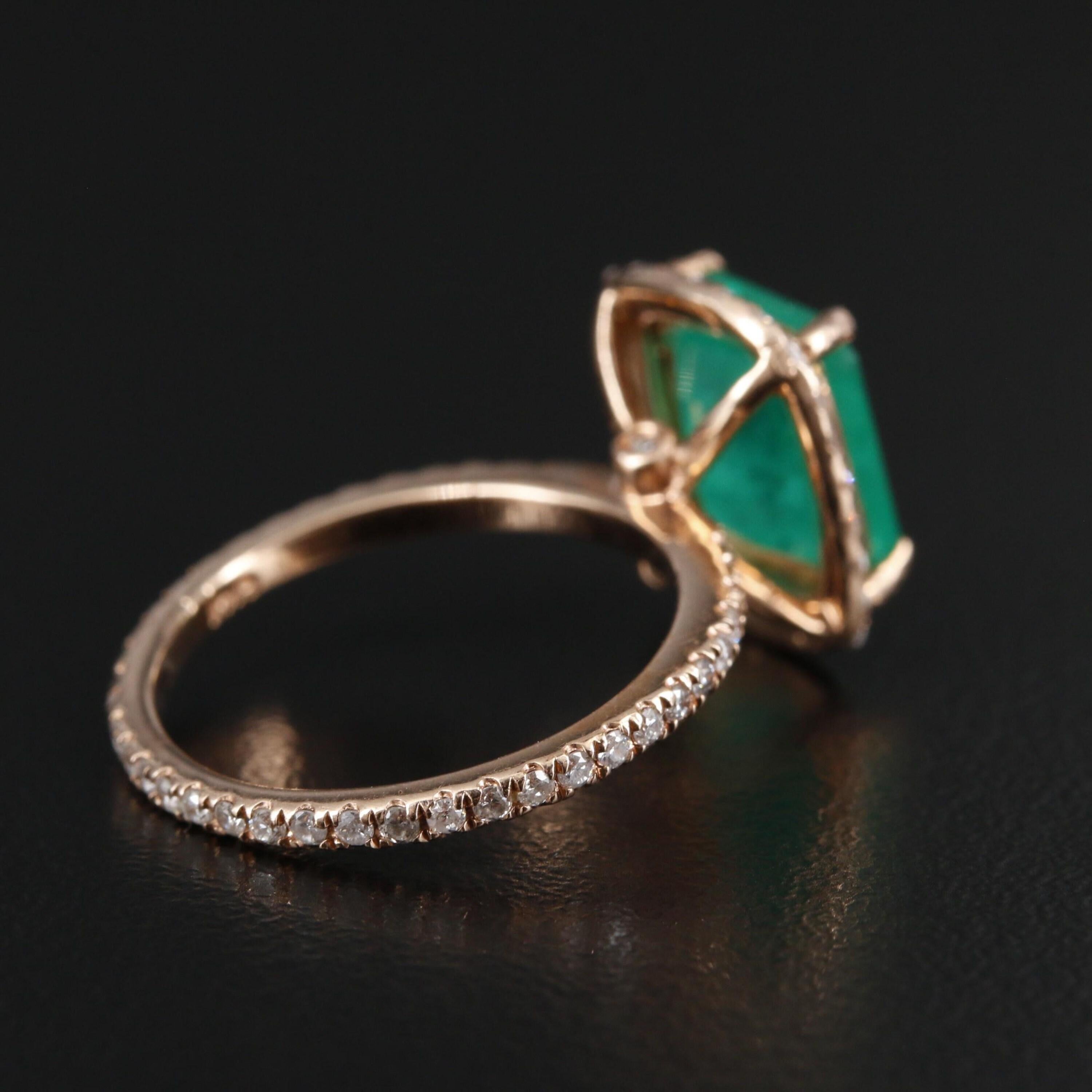 For Sale:  Unique Emerald Engagement Ring, - Antique Emerald Wedding Ring 3