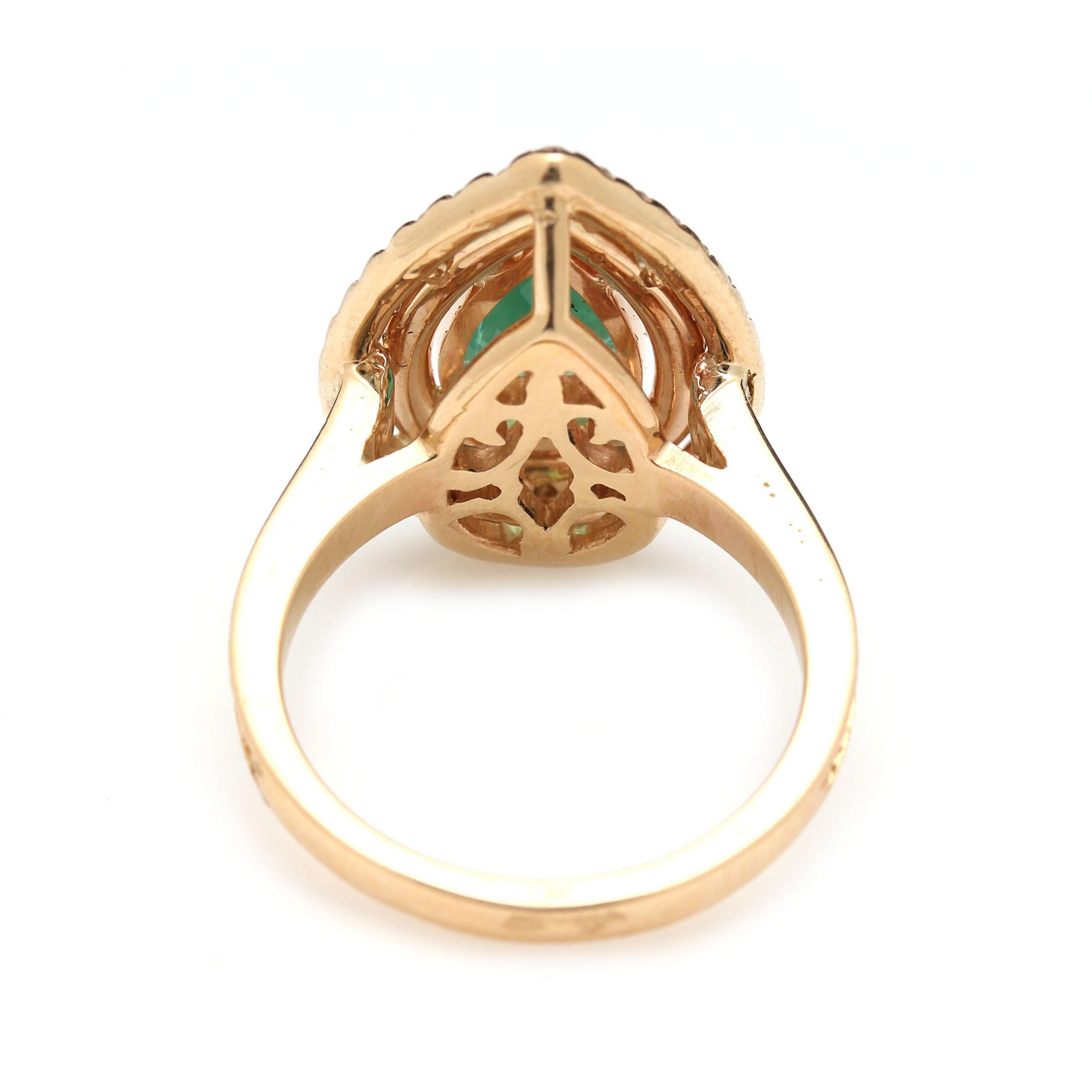 For Sale:  Unique Emerald Engagement Ring, Antique Emerald Wedding Ring 4