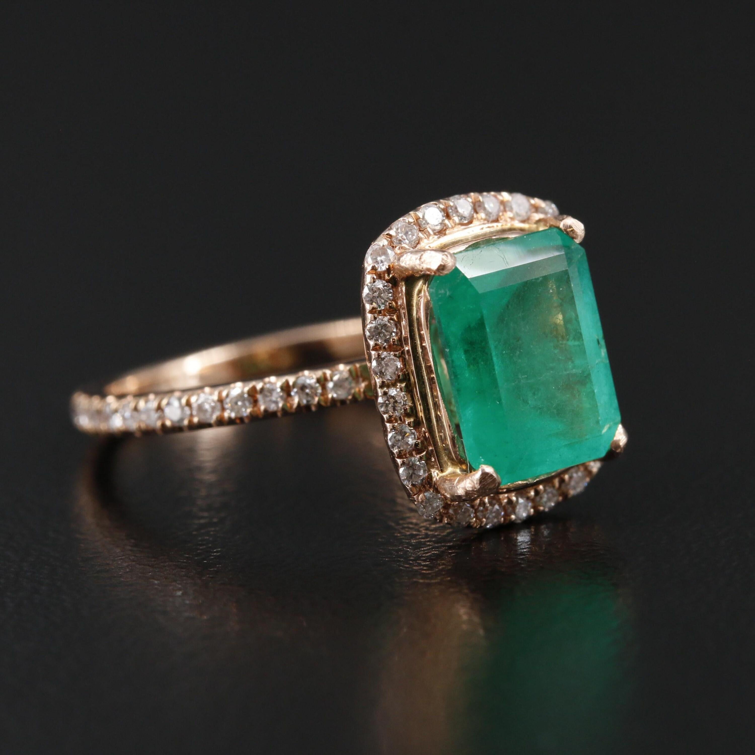 For Sale:  Unique Emerald Engagement Ring, - Antique Emerald Wedding Ring 5