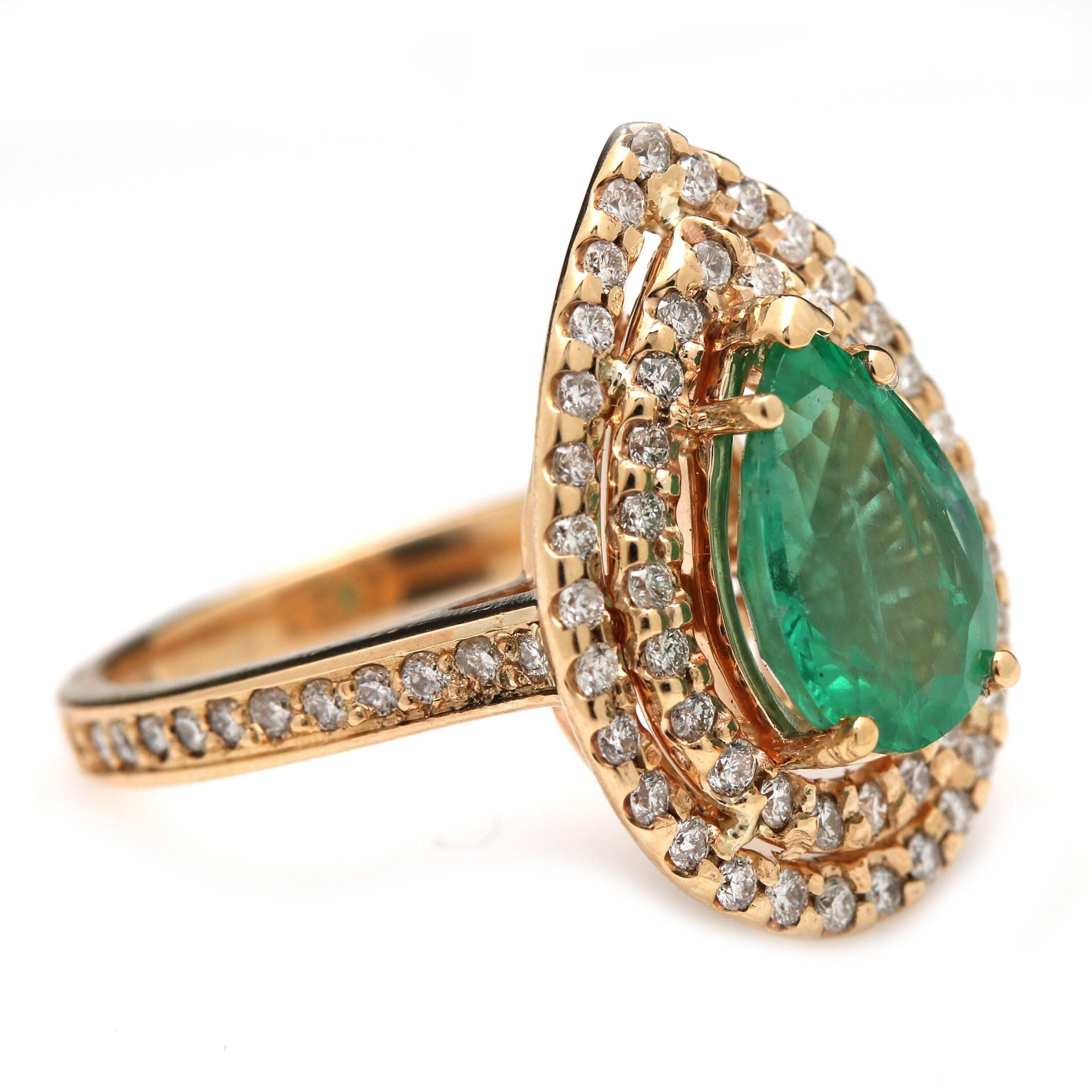 For Sale:  Unique Emerald Engagement Ring, Antique Emerald Wedding Ring 6