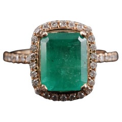 Unique Emerald Engagement Ring, - Antique Emerald Wedding Ring