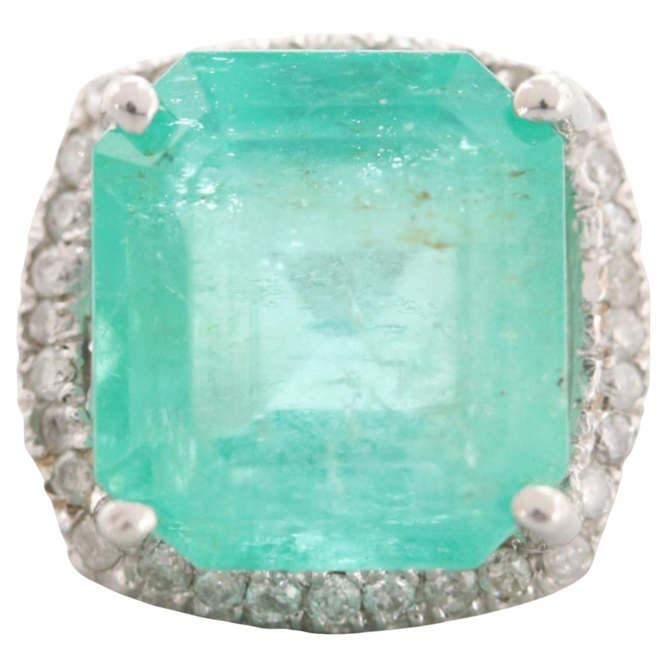 Customizable Unique Emerald Engagement Ring, Antique Emerald Wedding