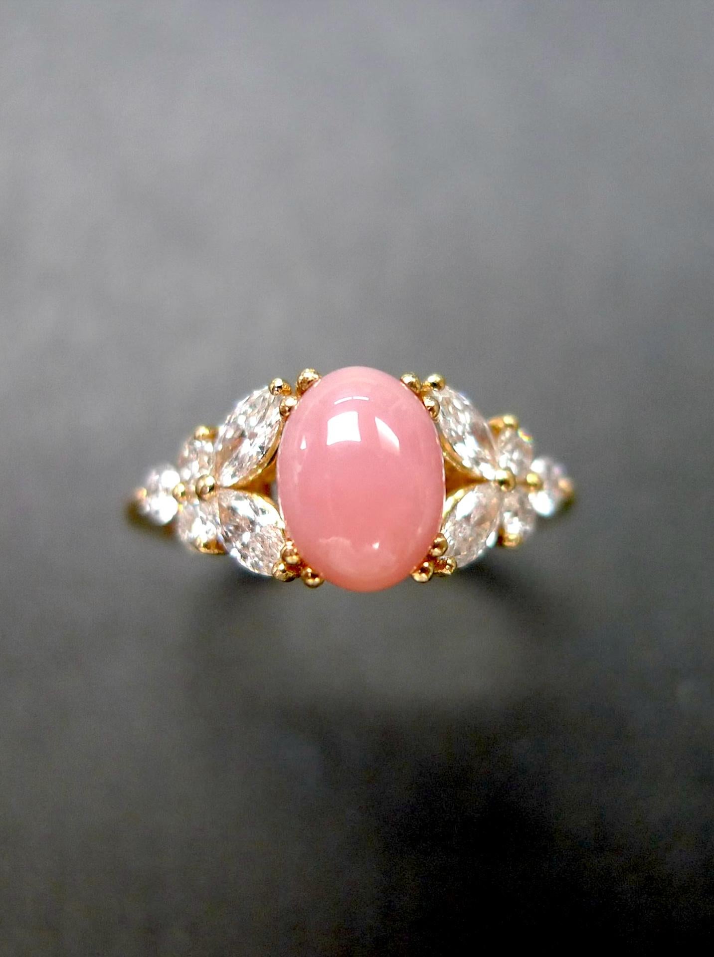 For Sale:  Unique Engagement Ring / Women Engagement Ring / Unique Ring / Conch Pearl Ring 5