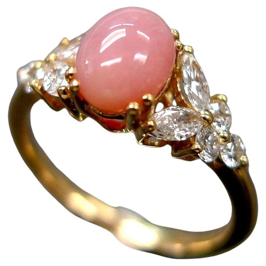 For Sale:  Unique Engagement Ring / Women Engagement Ring / Unique Ring / Conch Pearl Ring