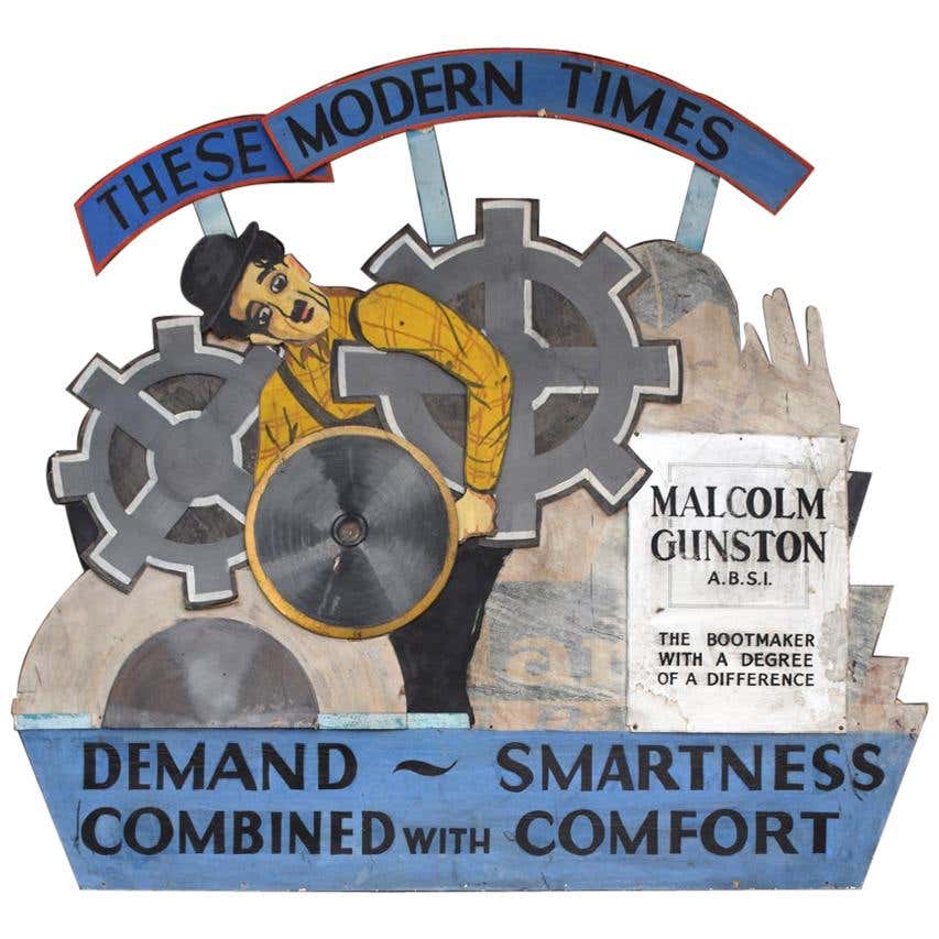 Unique English Folkart Boot Makers Shop Advertising Sign For Sale at ...