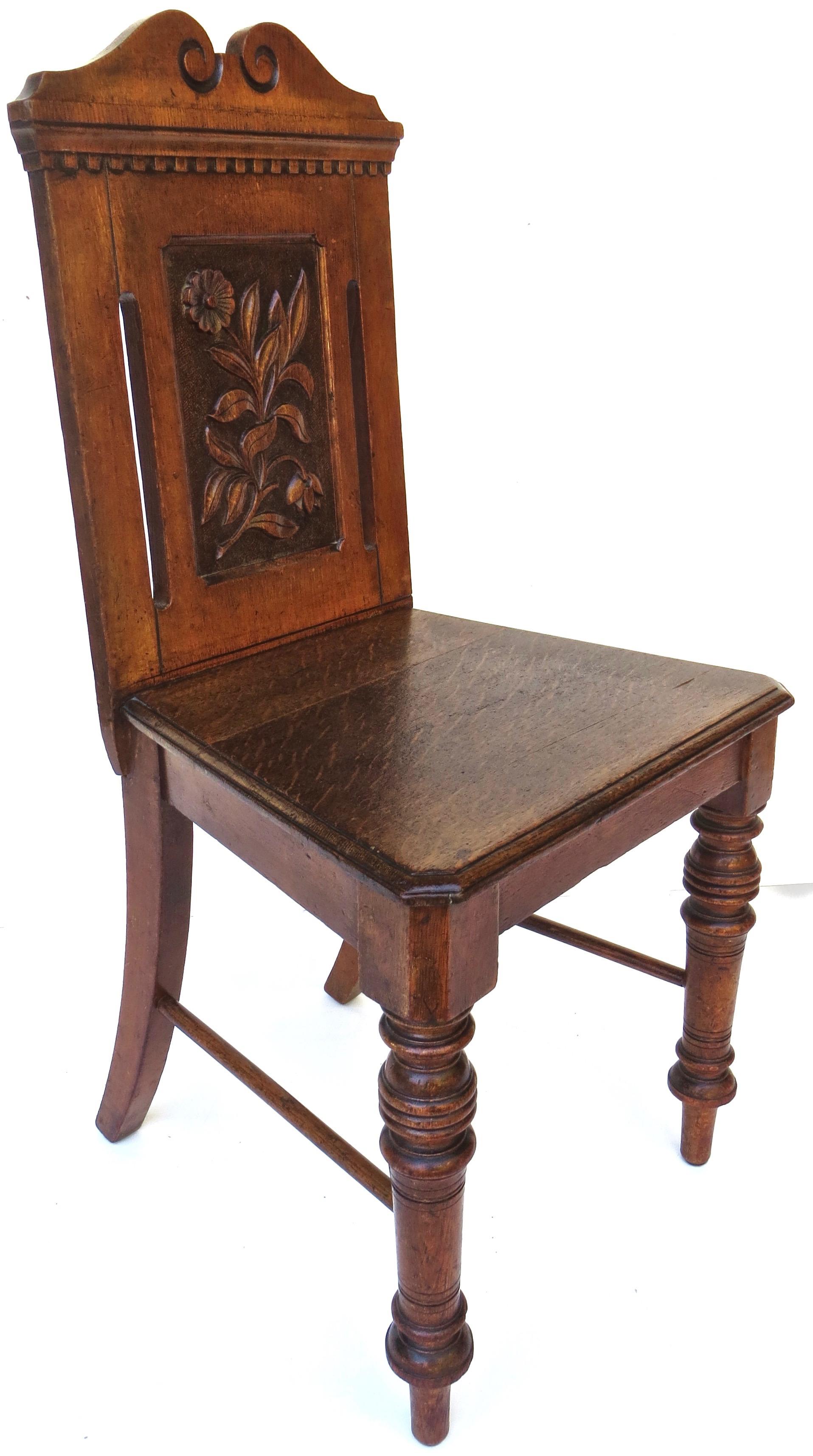 Victorian Unique English Oak Side Chair, Circa 1885 For Sale