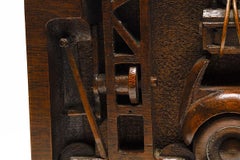 Unique English WWII Carved Wood Ambulance Clock with Smiths Movement, circa 1943