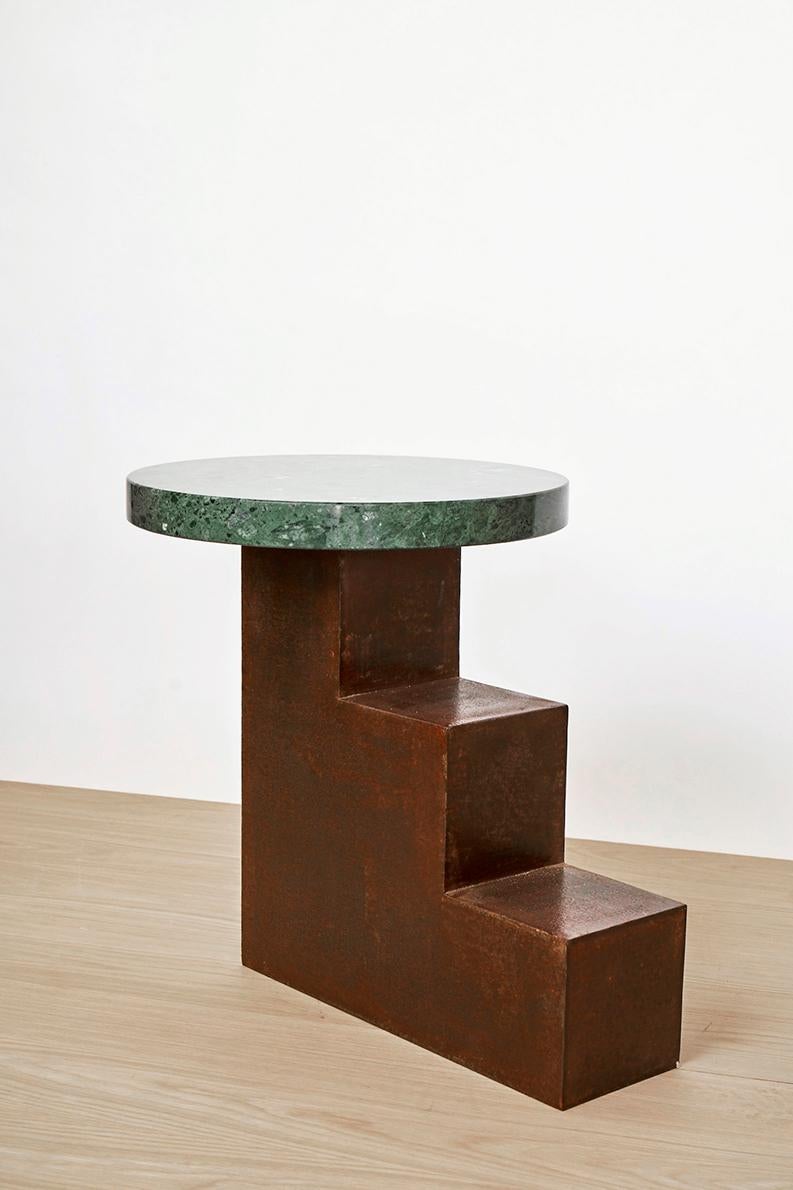 Modern Unique Escalier Metal Side Table with Marble by Jean-Baptiste Van den Heede
