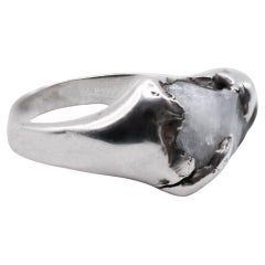 Unique Esencia 17 Ring in 925 Sterling Silver and Obsidian by Ana Paula Flores