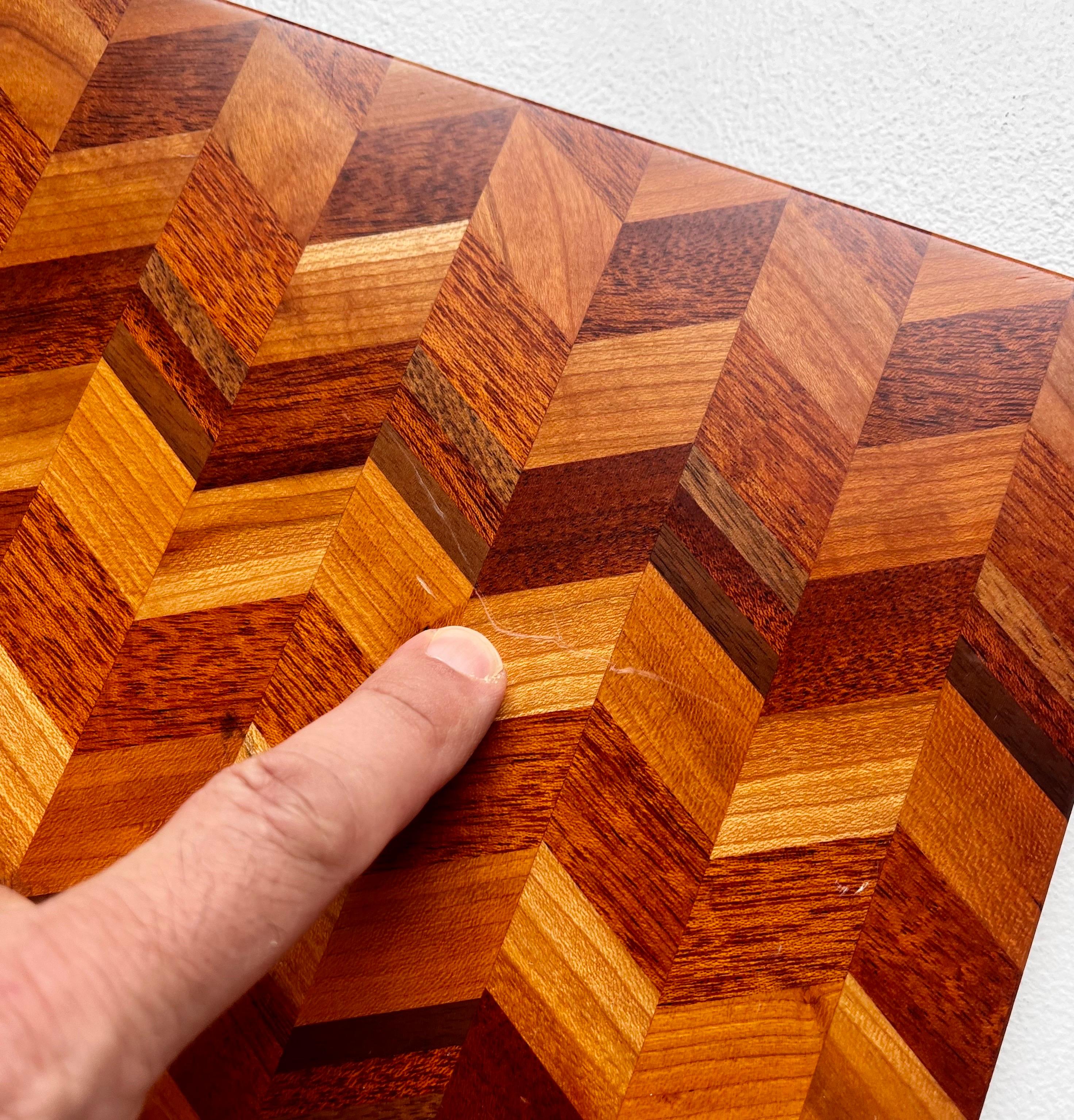 Tablero de madera exótica de bloque de carnicero único en venta 3