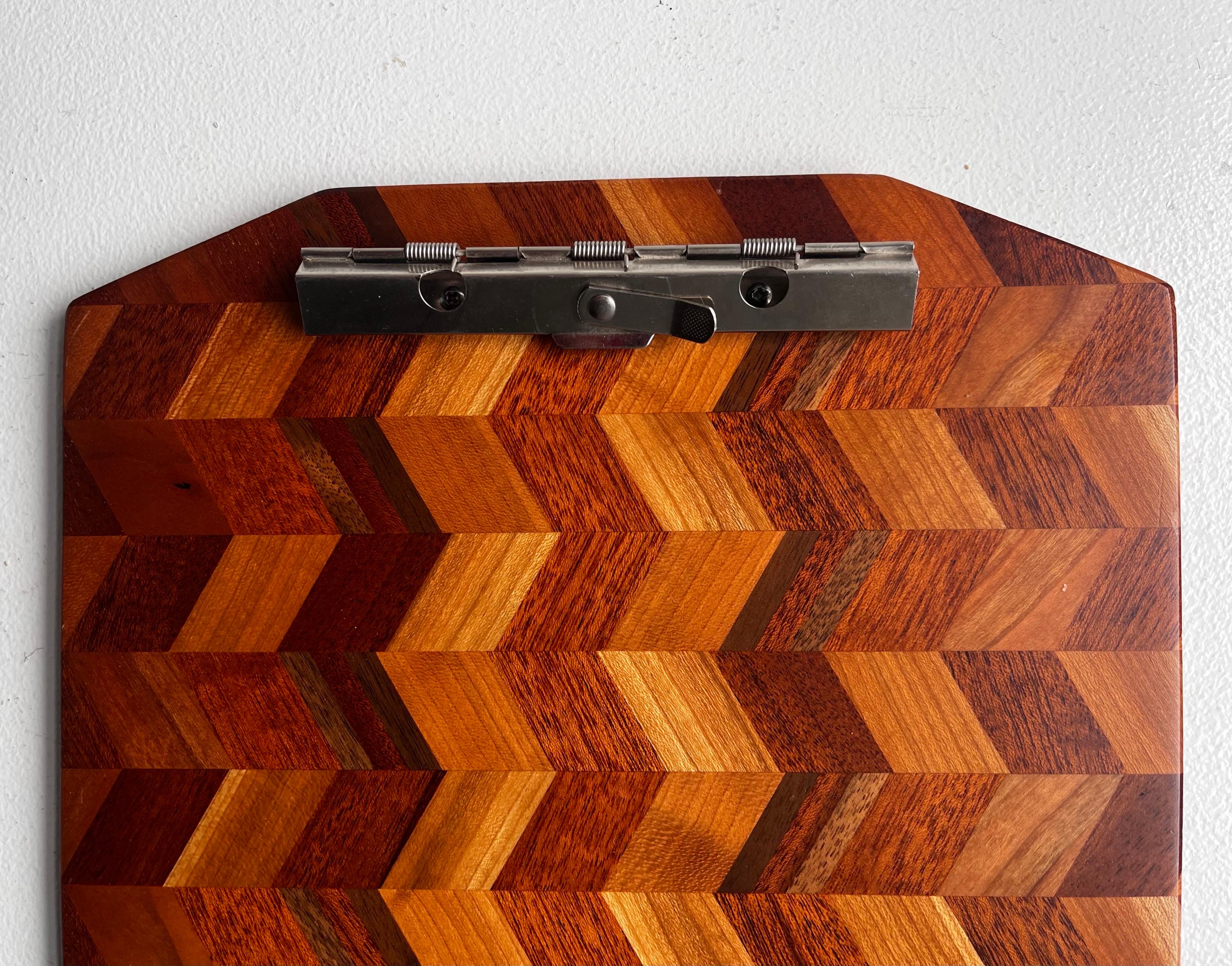 Tablero de madera exótica de bloque de carnicero único artesano estadounidense en venta