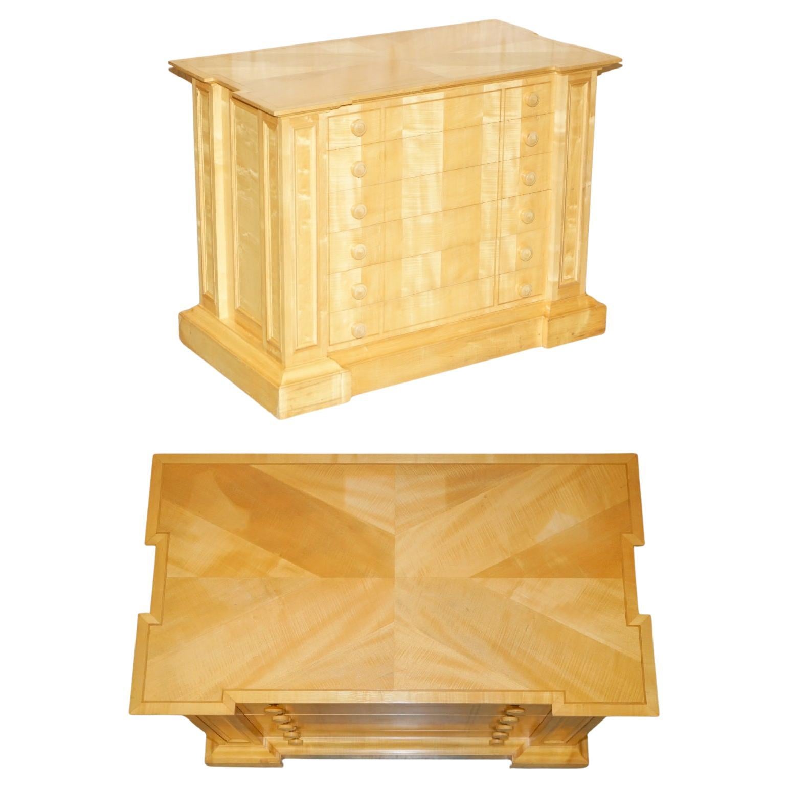 UNIQUE EXQUISITE VISCOUNT DAVID LINLEY ROMAN LOOKiNG SYCAMORE CHEST OF DRAWERS For Sale