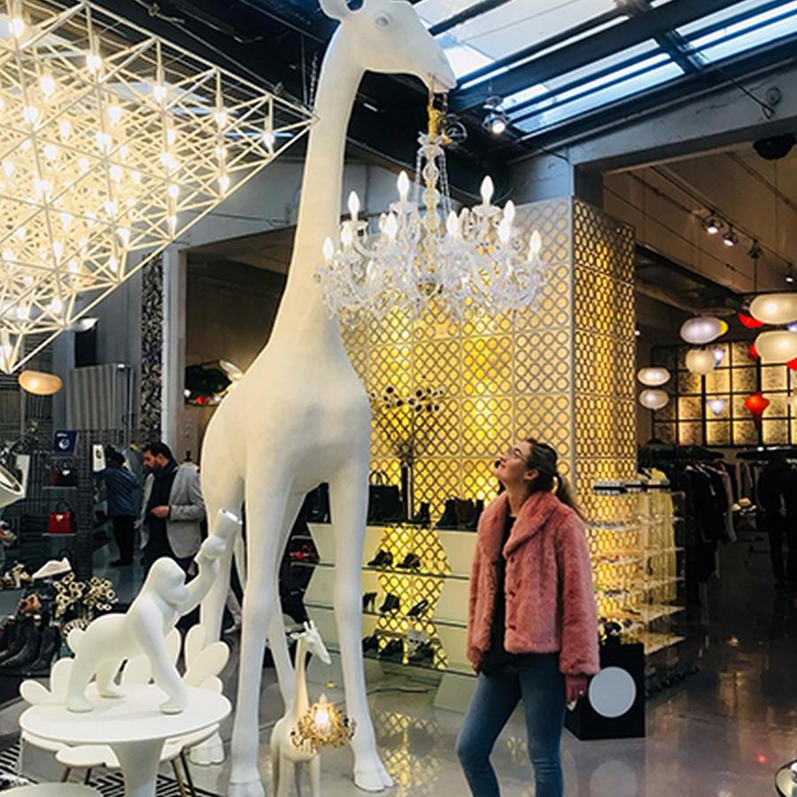 modern 13 foot white giraffe indoor or outdoor chandelier lamp