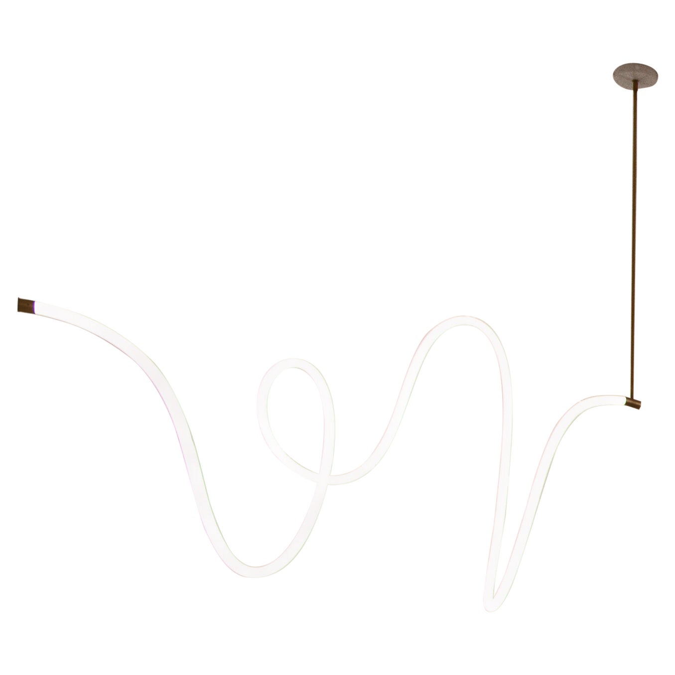 Unique Fabric Flexible Brass Contemporary Light Signed by Morghen Studio en vente