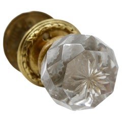 Unique Faceted Clear Glass Door Knob Set Incl Rosettes