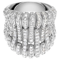 Unique fan design 18k white gold ring with over 1.0 carat in micro pave set