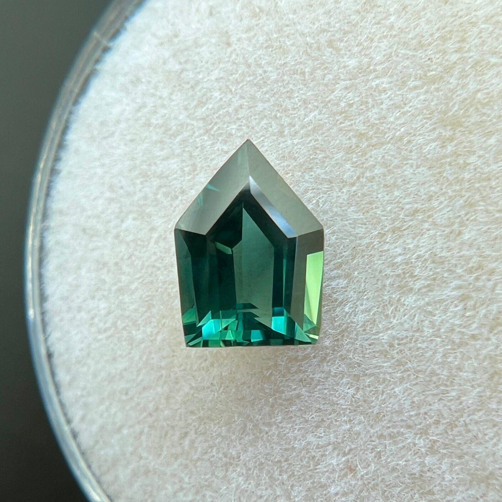 Unique Fancy Cut 1.06Ct Green Sapphire GRA Certified Unheated Gem

Natural GRA Certified Untreated Green Sapphire Gemstone.
1.06 Carat sapphire with a beautiful vivid green colour.
Fully certified by GRA confirming stone as natural and untreated,