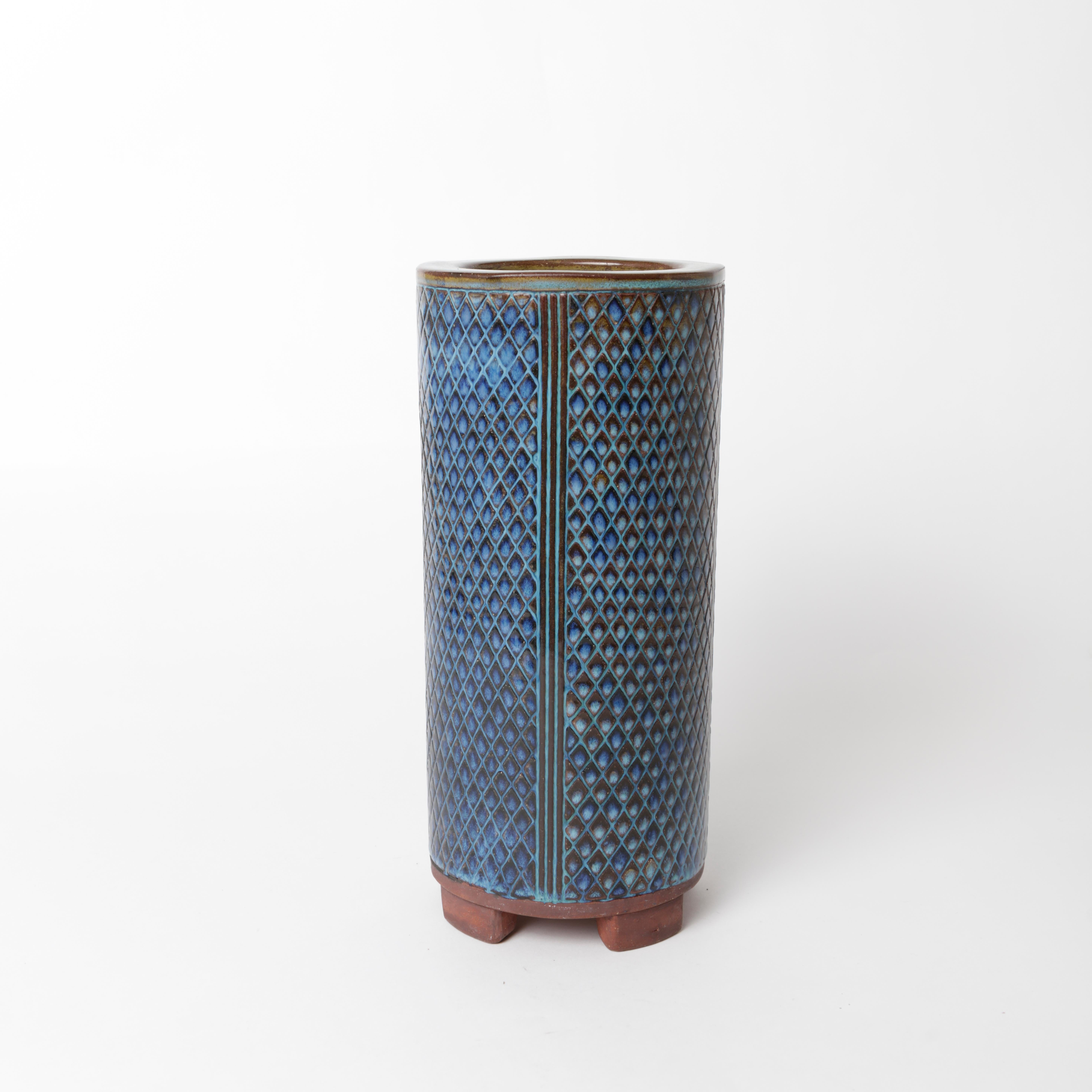 Scandinavian Modern Unique Farsta Stoneware Vase by Wilhelm Kåge Gustavsberg, 1956 For Sale