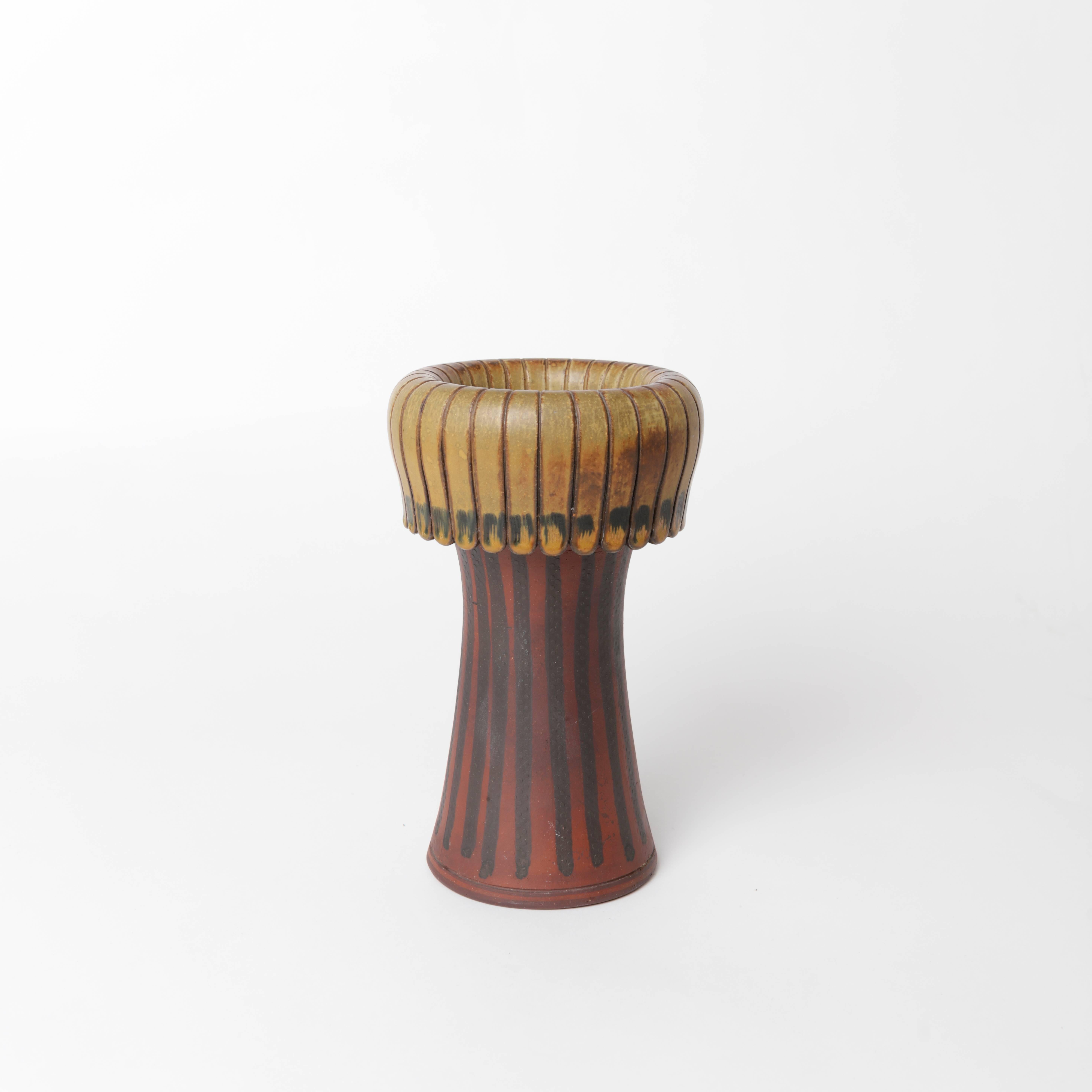 Unique Farsta Stoneware Vase by Wilhelm Kåge Gustavsberg, 1956 In Excellent Condition For Sale In Stockholm, SE