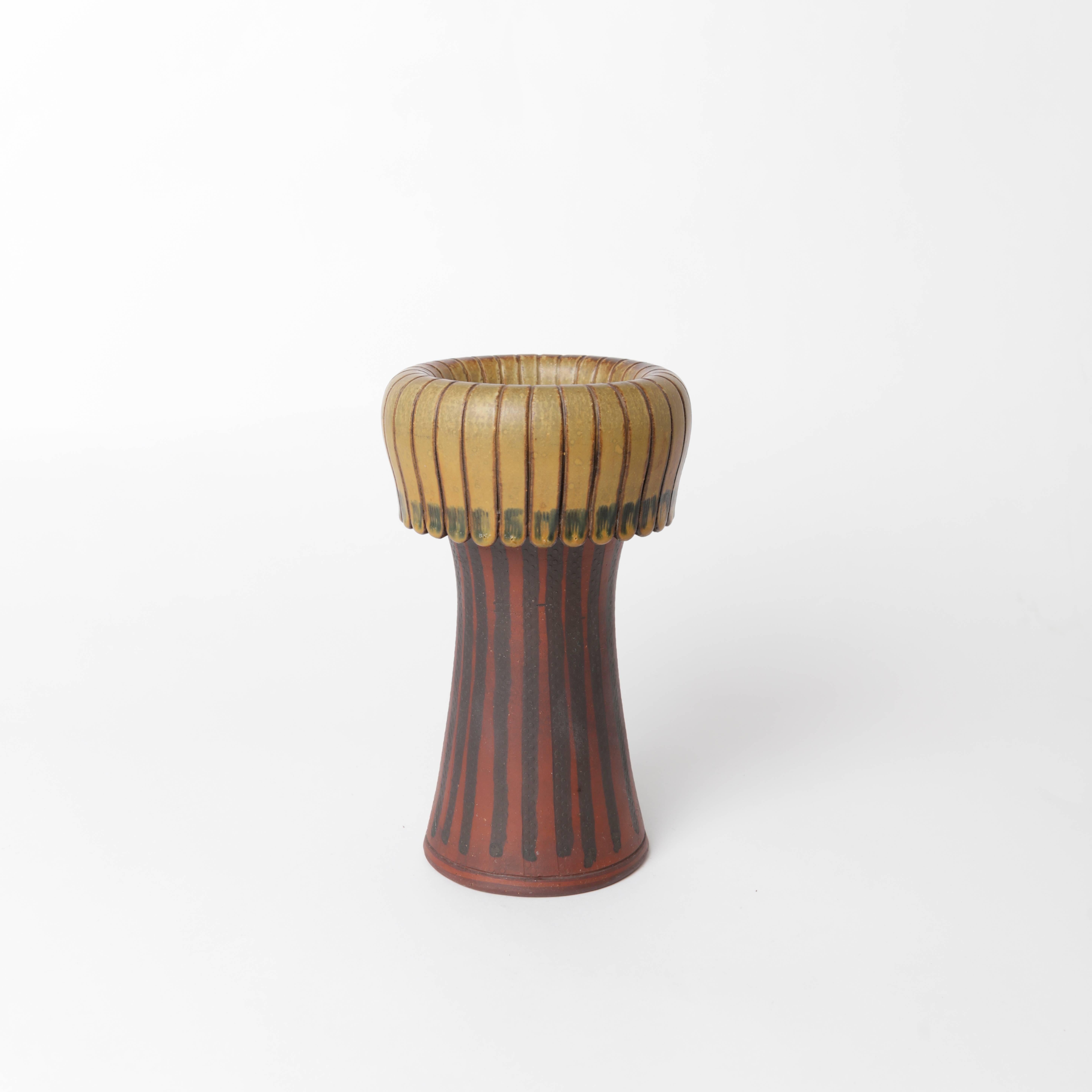 Mid-20th Century Unique Farsta Stoneware Vase by Wilhelm Kåge Gustavsberg, 1956 For Sale