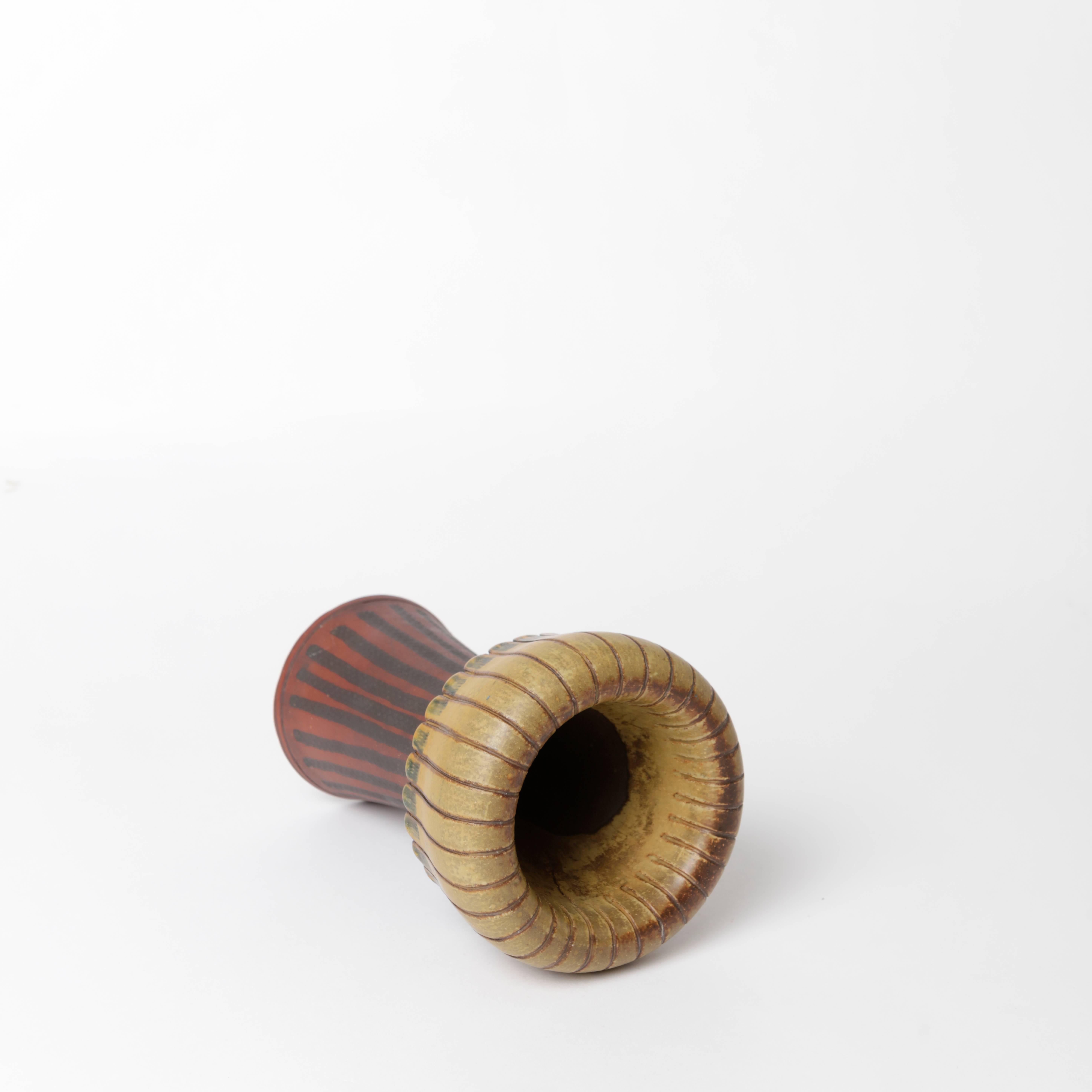 Unique Farsta Stoneware Vase by Wilhelm Kåge Gustavsberg, 1956 For Sale 3