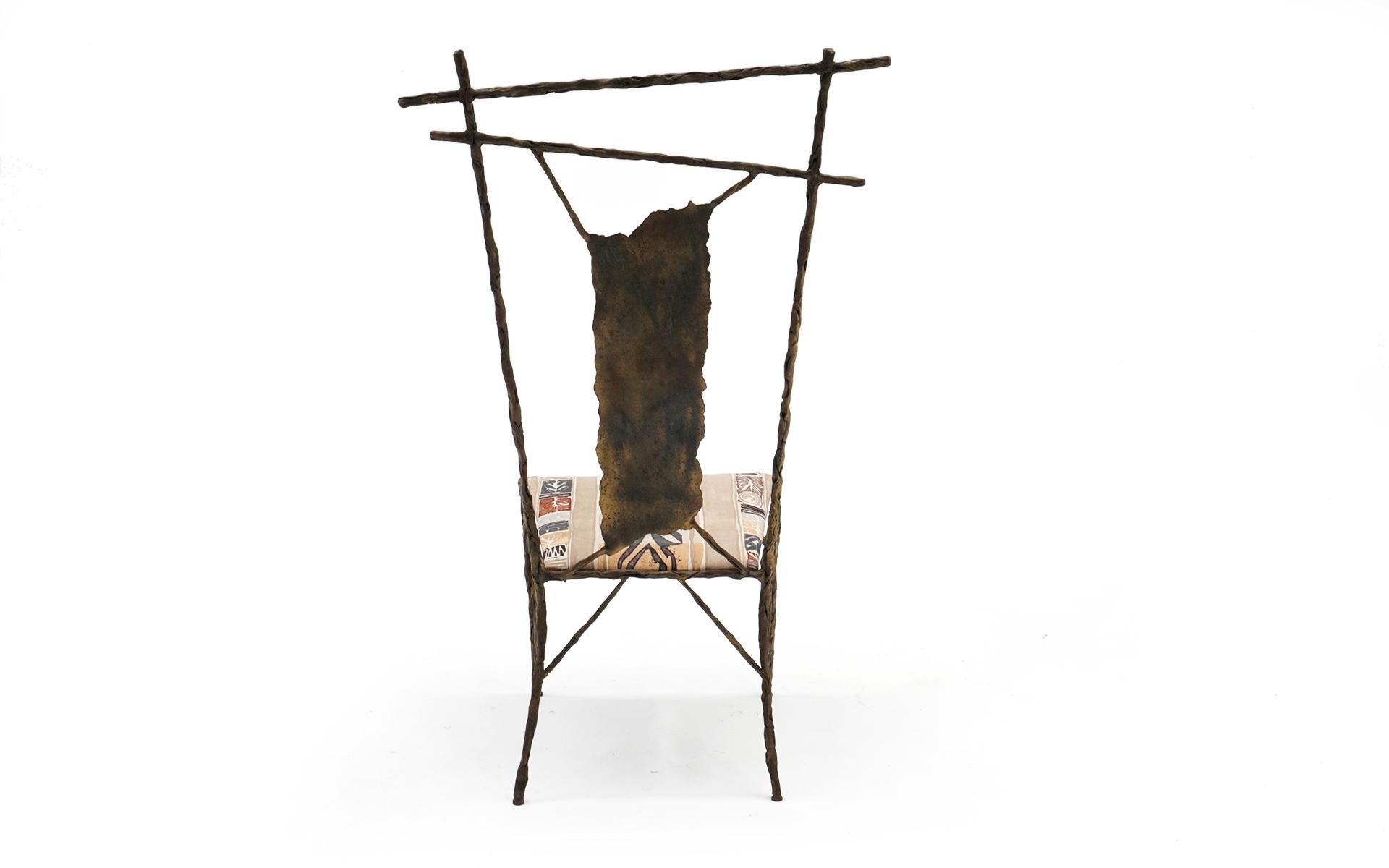 Unique Faux Bois Chair, Artist Made of Hand Worked Iron, One of a Kind For Sale 2