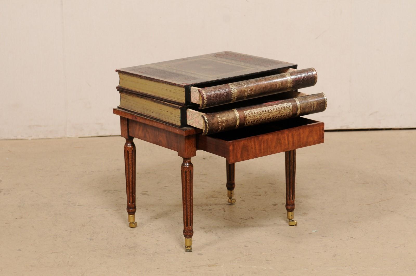 faux book end table