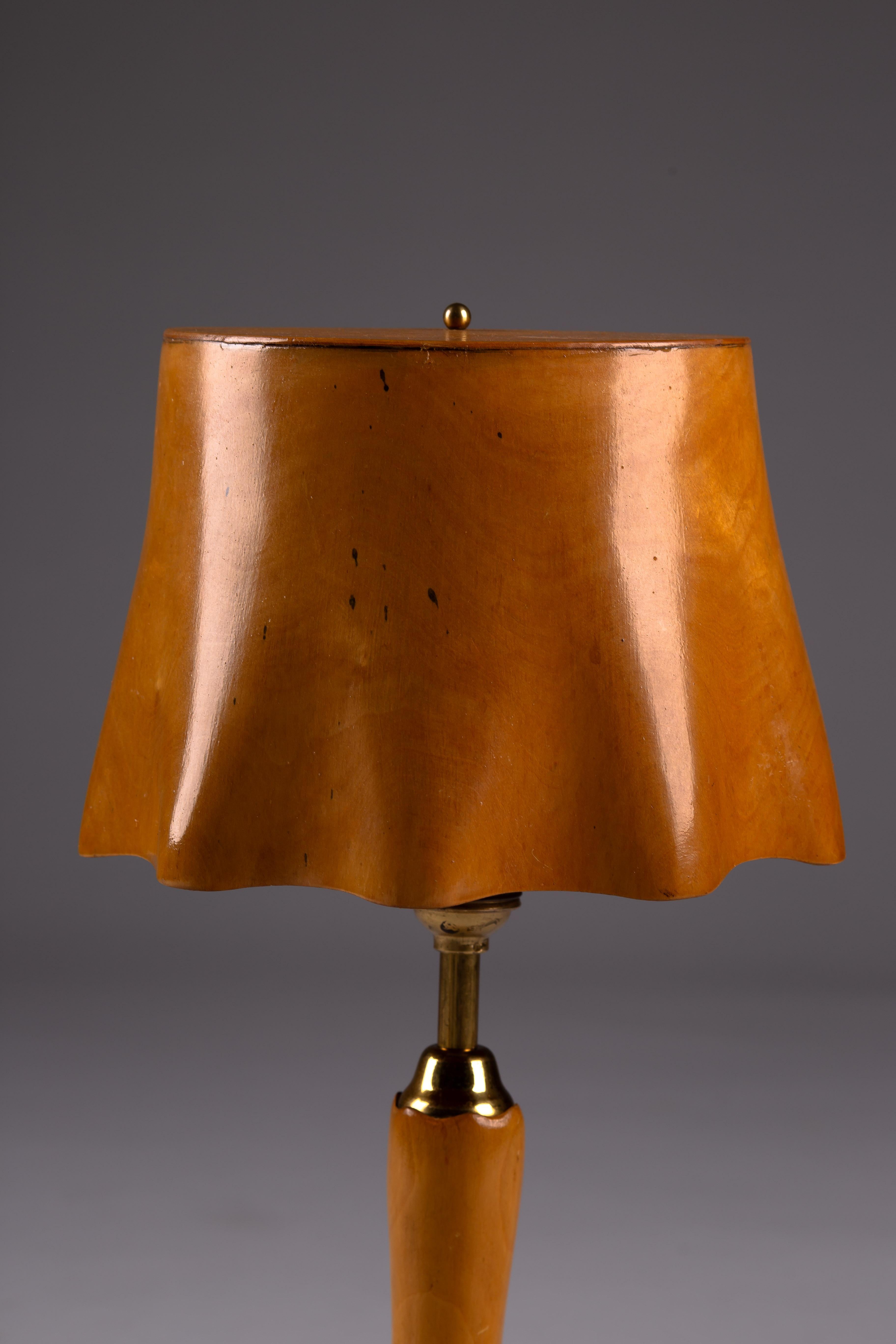 Mid-Century Modern Unique Finnish c. 1940's bent wood table lamp For Sale