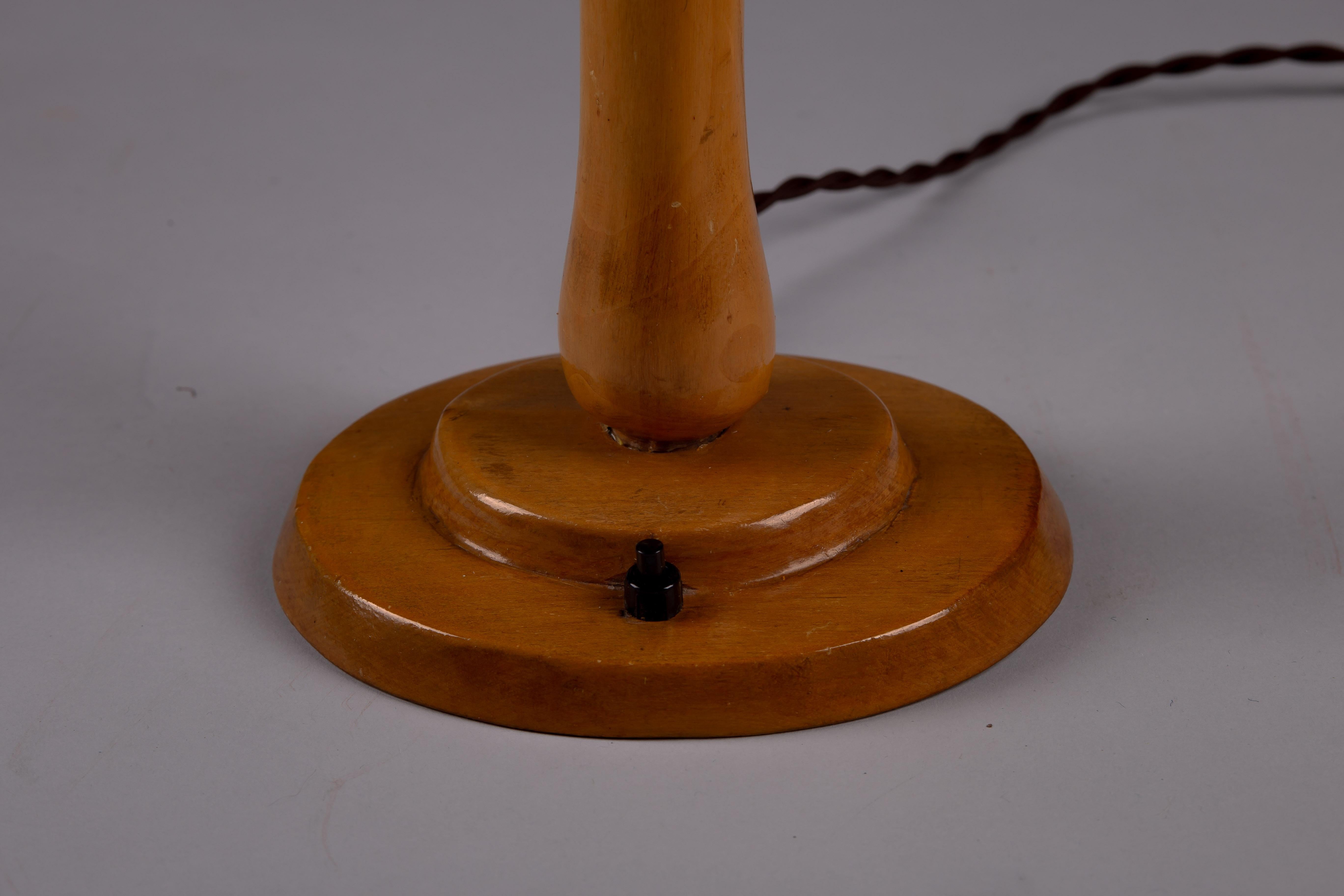 Unique Finnish c. 1940's bent wood table lamp For Sale 3