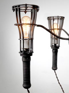 Unique Five Cage Light Industrial Chandelier