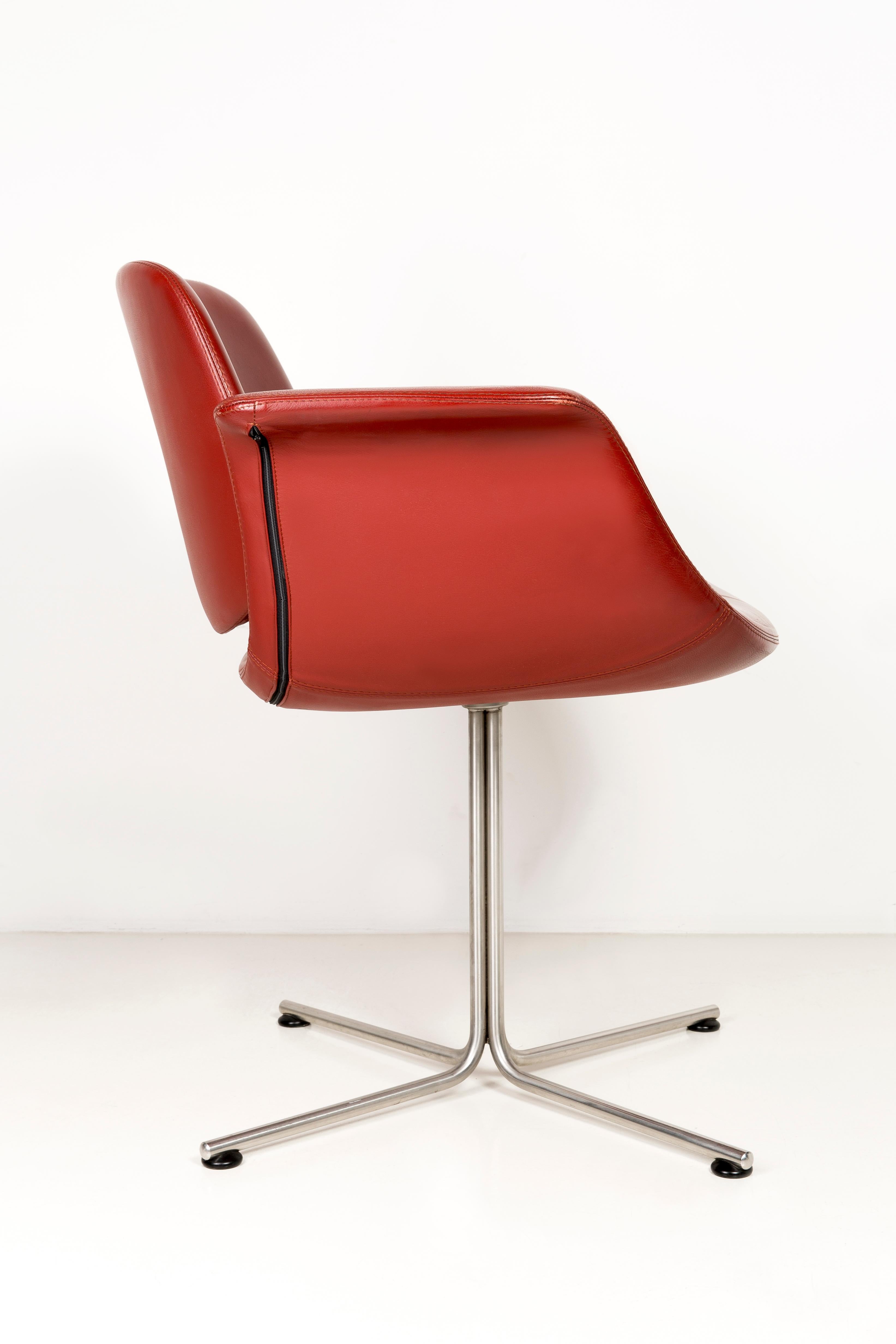 Minimalist Unique Flamingo Chair, Red Leather, Erik Jørgensen, 2000s, Denmark