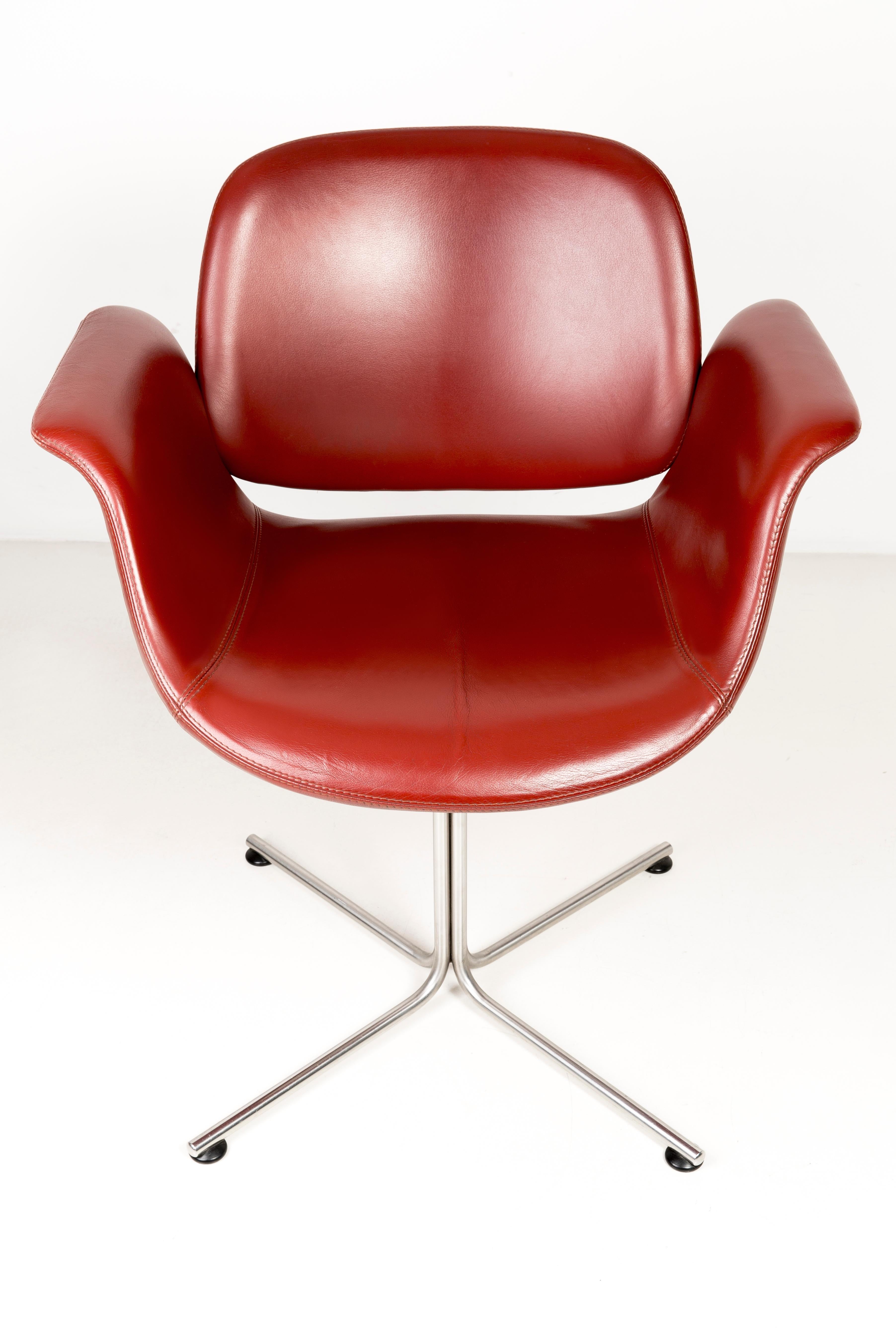 Contemporary Unique Flamingo Chair, Red Leather, Erik Jørgensen, 2000s, Denmark