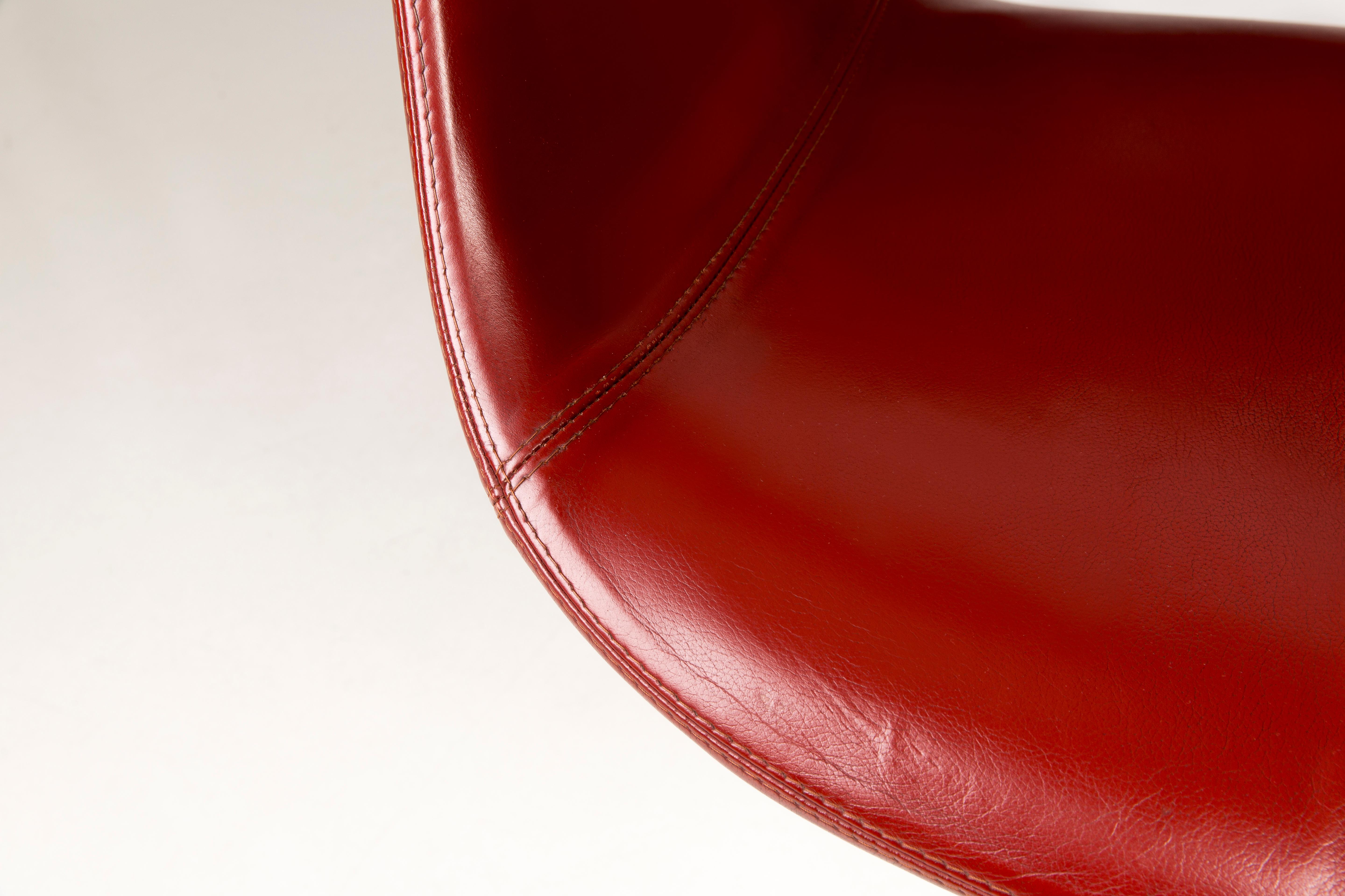 Steel Unique Flamingo Chair, Red Leather, Erik Jørgensen, 2000s, Denmark