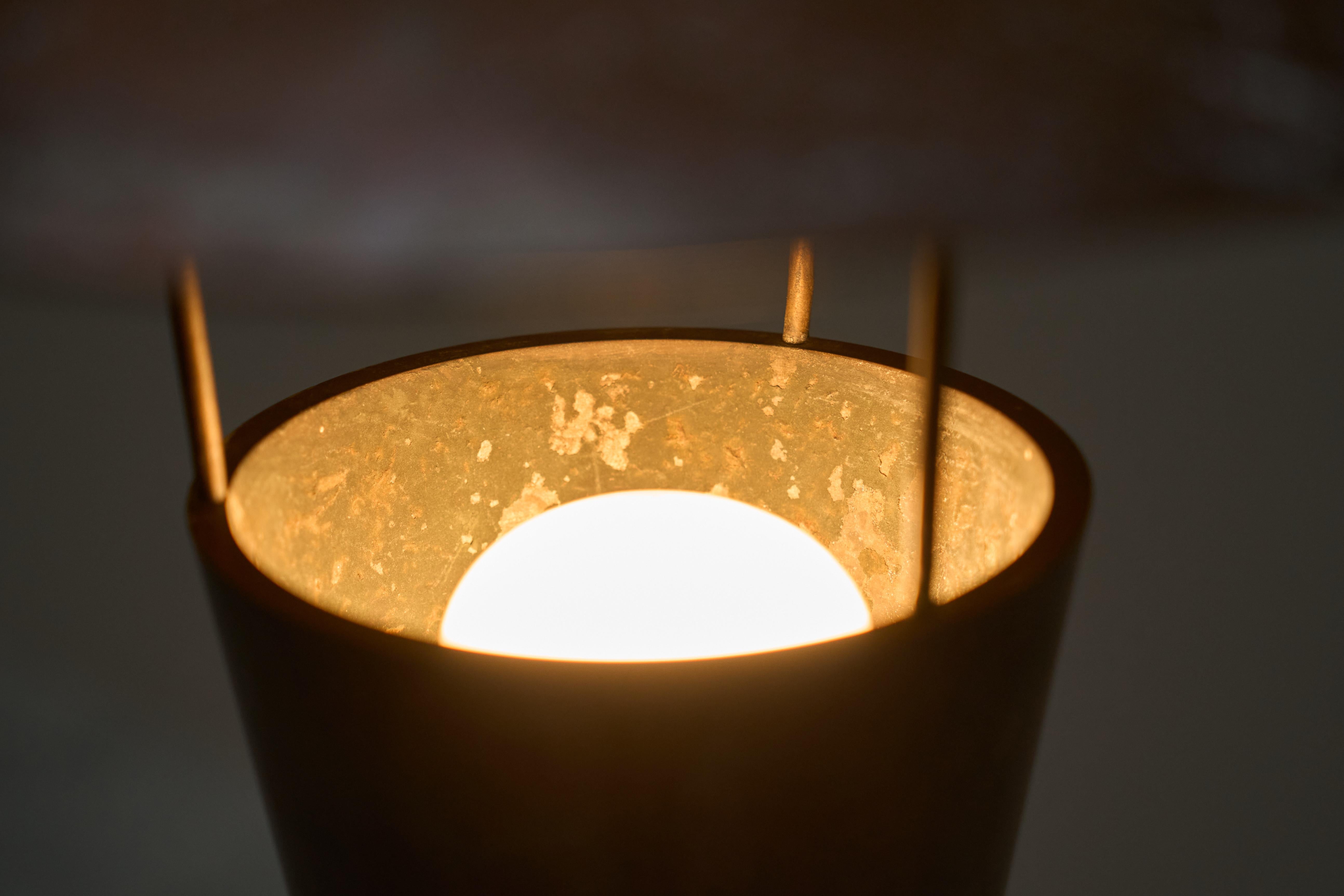 Unique Floor Lamp in Patinated Copper 1960s For Sale 3