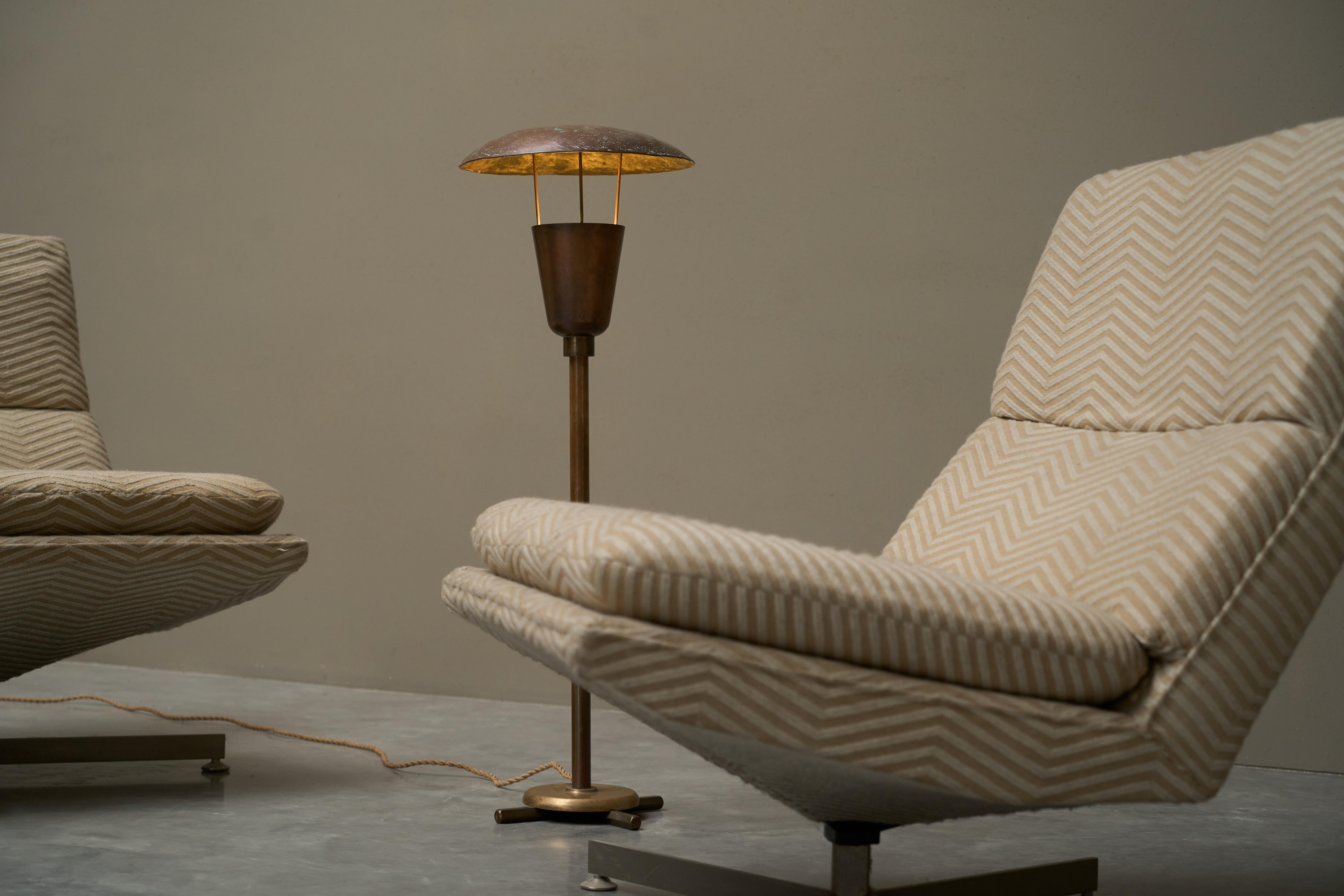 Unique Floor Lamp in Patinated Copper 1960s For Sale 5