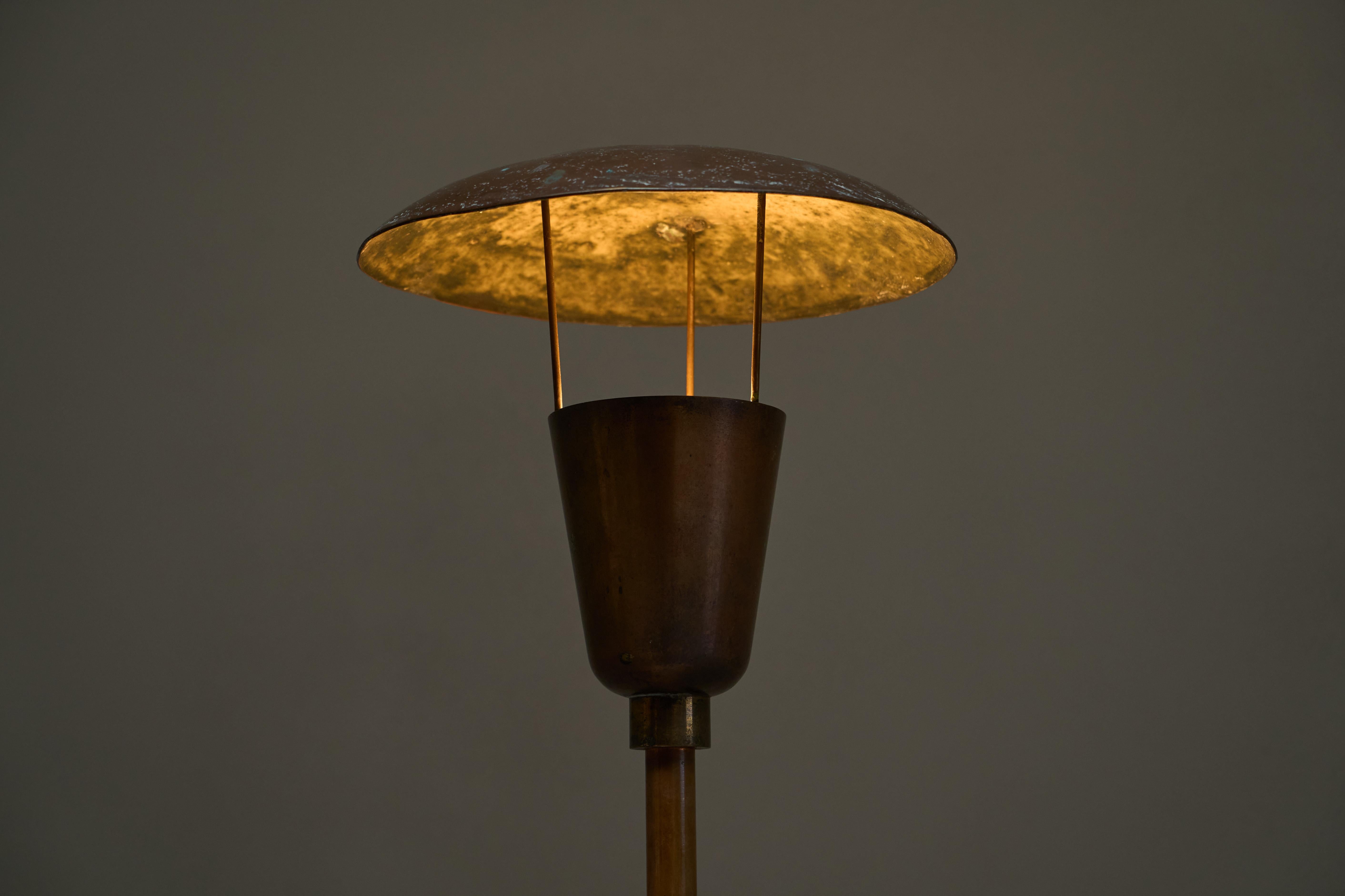 Mid-Century Modern Unique Floor Lamp in Patinated Copper 1960s For Sale