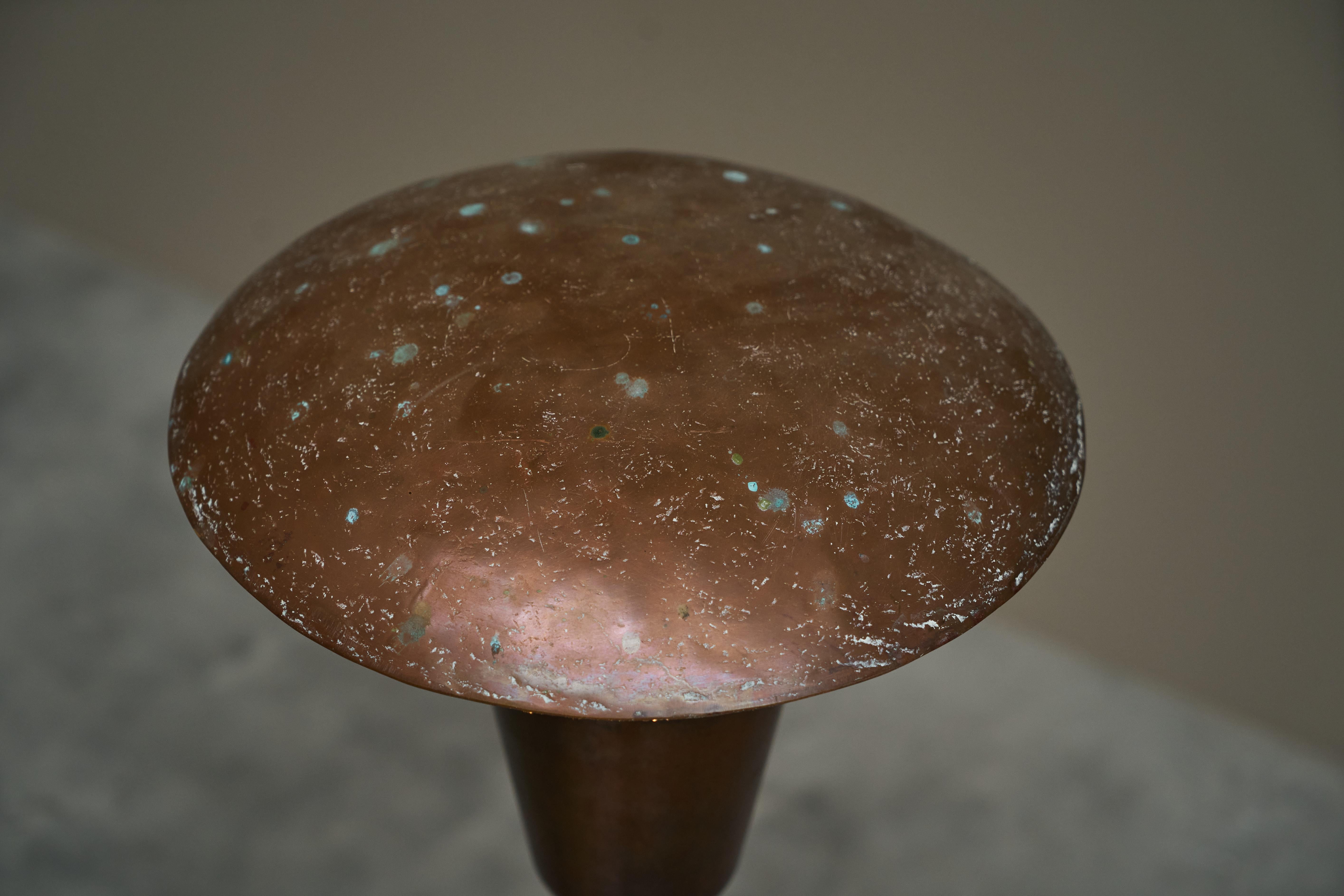 Unique Floor Lamp in Patinated Copper 1960s In Good Condition For Sale In Meer, VAN
