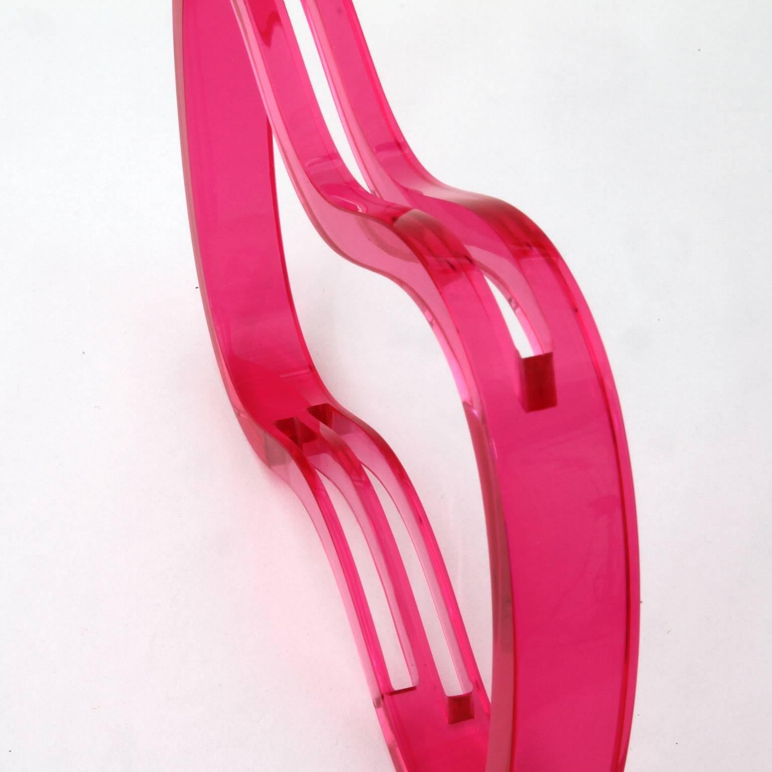 Italian Unique Floor Photo Frame, Humour Plexi Fuchsia For Sale