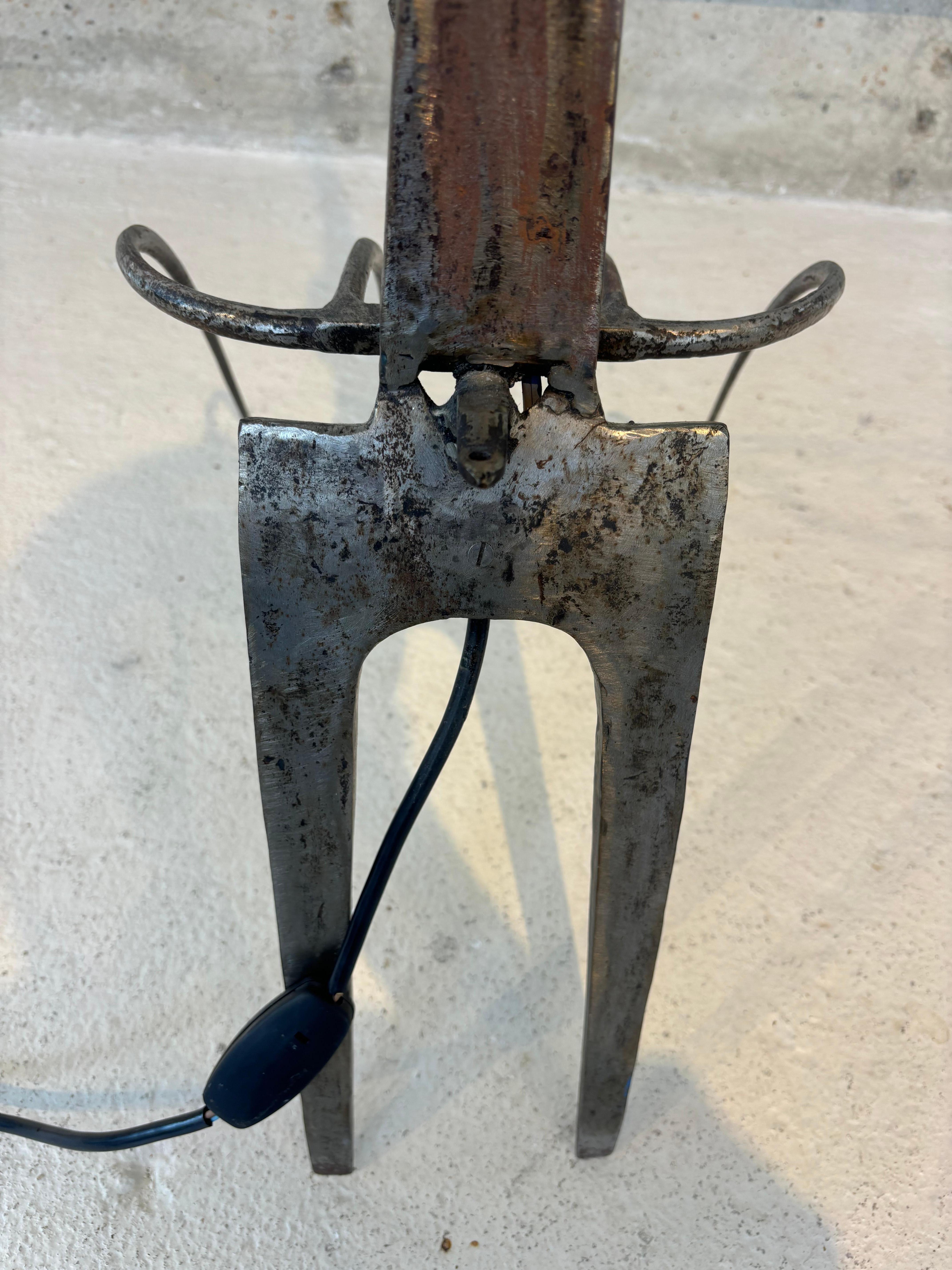 Iron Unique floorlamp by Claude Bleynie For Sale