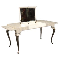 Unique Floral Hollywood Regency Style Ladies Vanity Table Desk