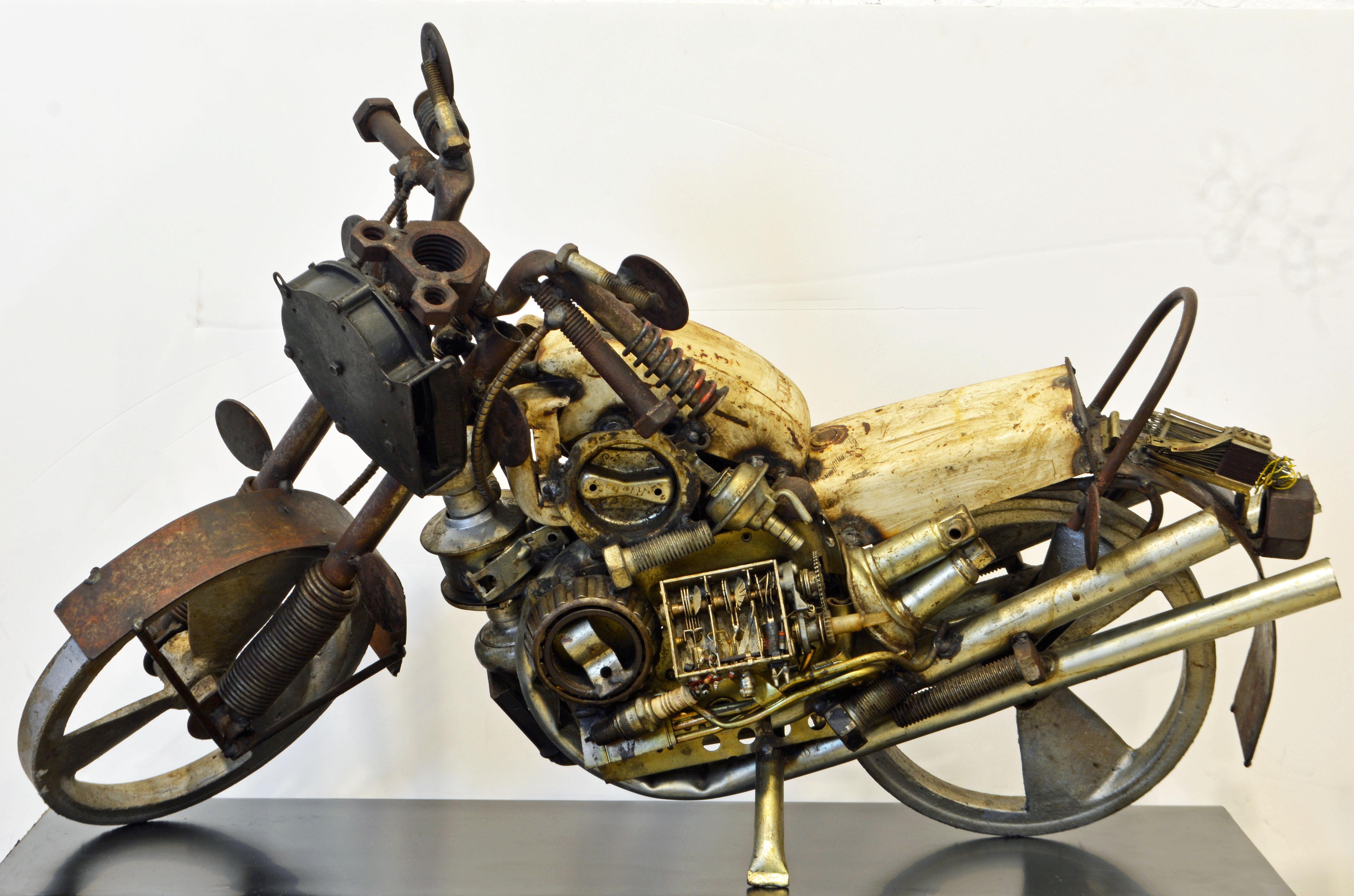 motorcycle sculptures metal