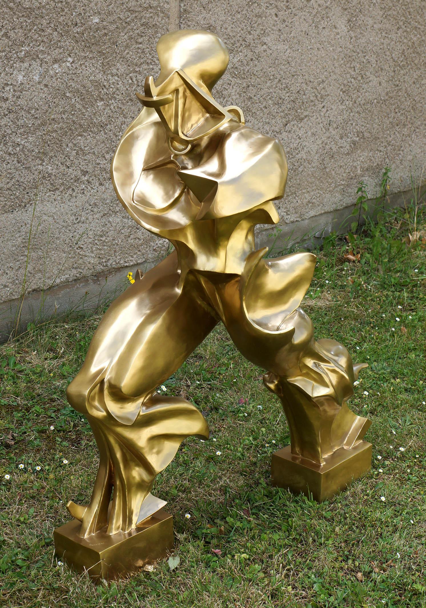 Polished Unique Forms of Continuity in Space, Bronze Sculpture For Sale
