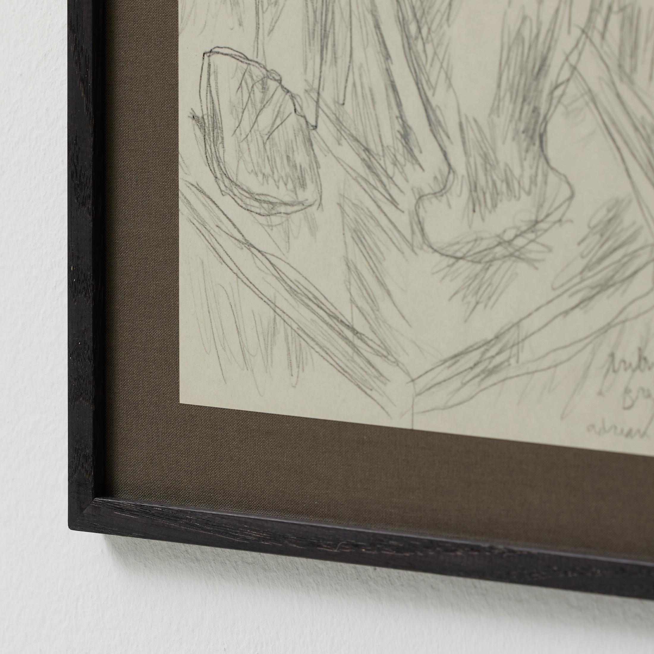 Impression abstraite unique encadrée par Adrian, Hommage à Georges Braque, 2017 en vente 6
