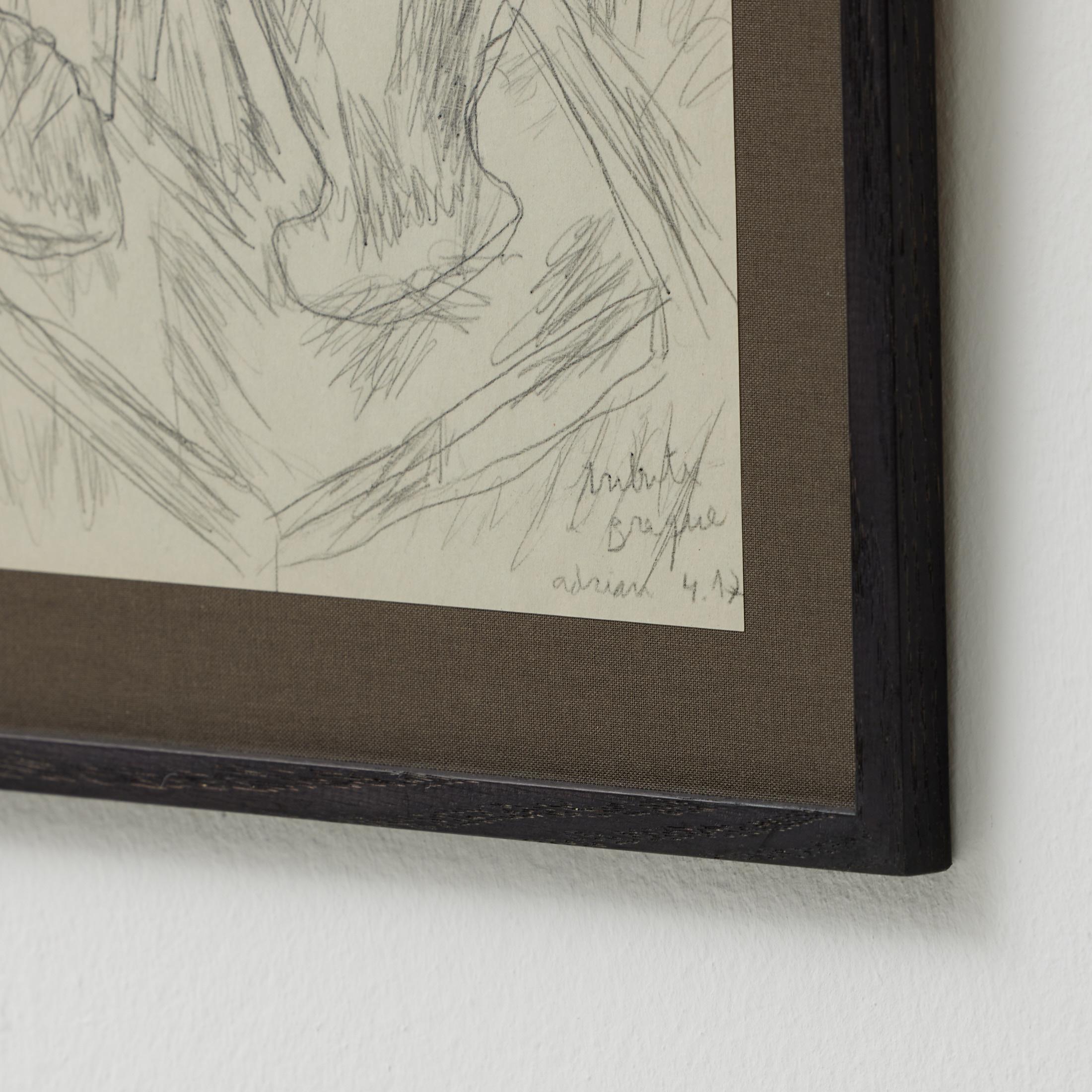 Impression abstraite unique encadrée par Adrian, Hommage à Georges Braque, 2017 en vente 7