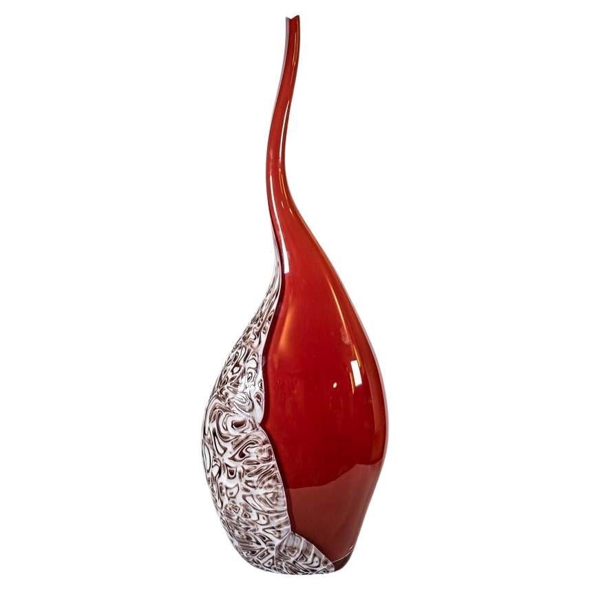 A unique free form blown Art Murano glass sculpture by Davide Dona made in ITALY For Sale