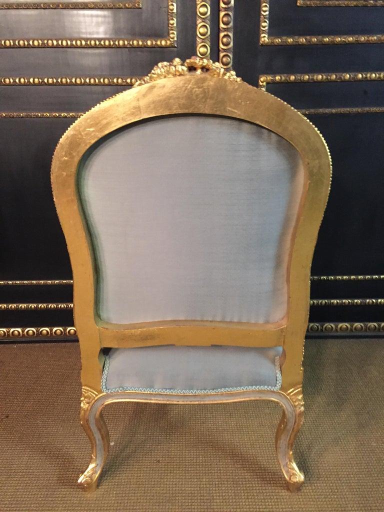 Unique French Armchair in Antique Louis Quinze Style Wood Hand Carved For Sale 1